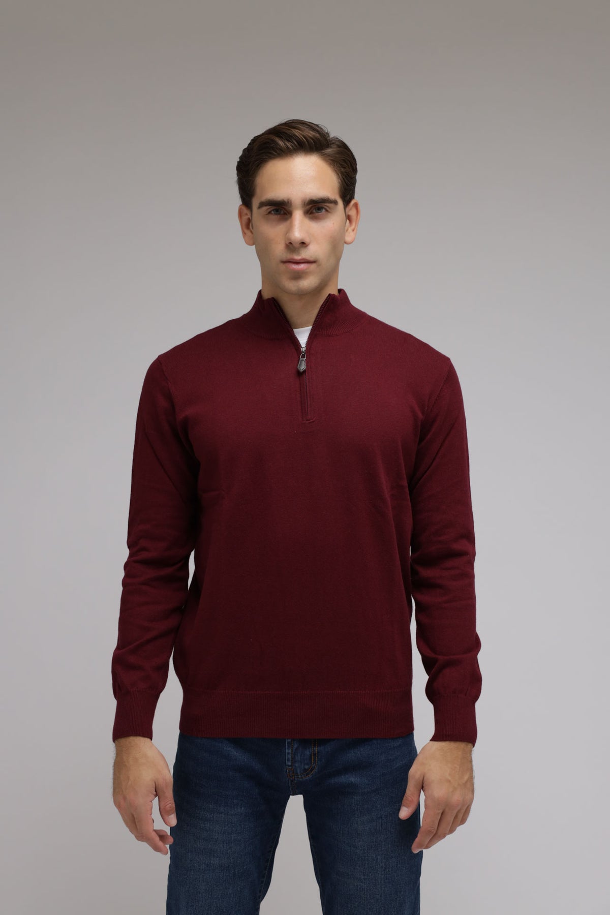Half zip cotone e cashmere Premium