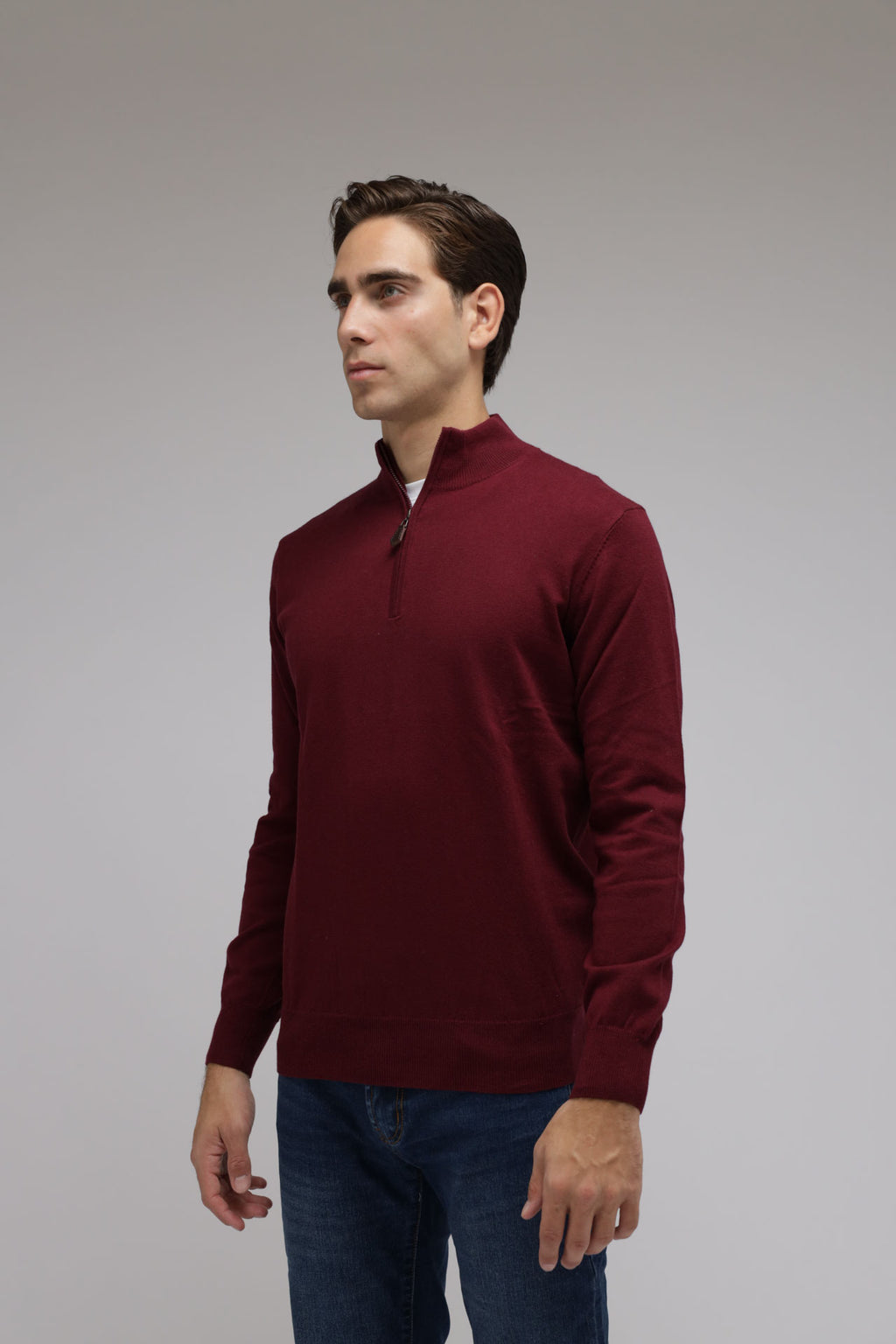 Half zip cotone e cashmere Premium