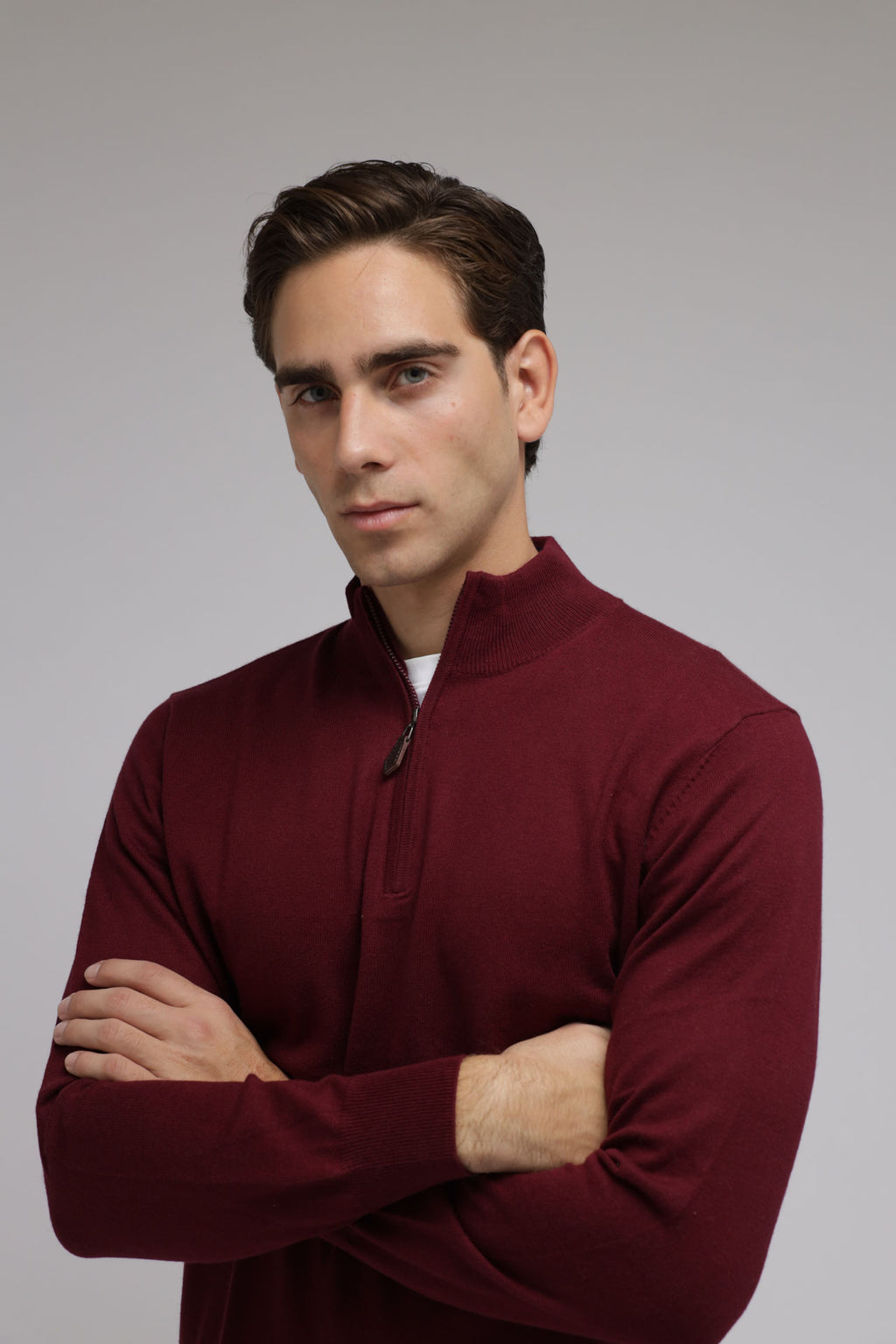 Half zip cotone e cashmere Premium