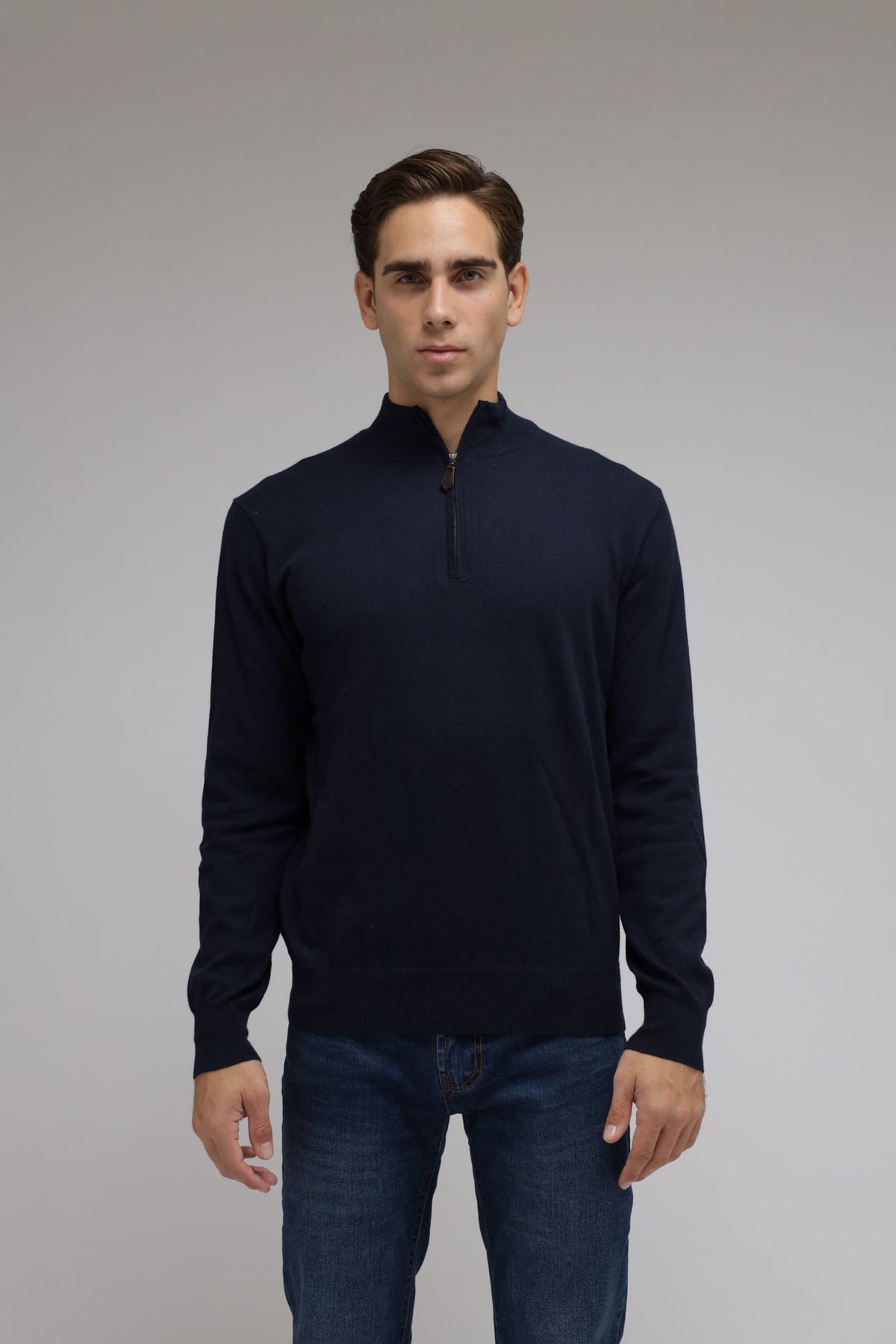 Half zip cotone e cashmere Premium