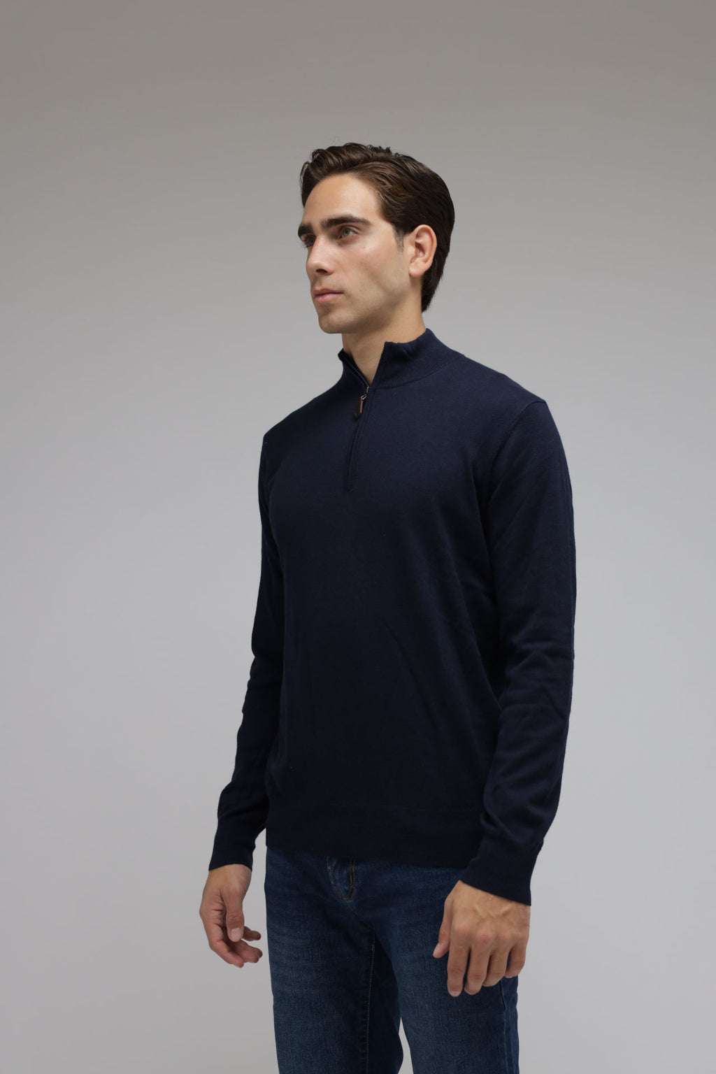 Half zip cotone e cashmere Premium