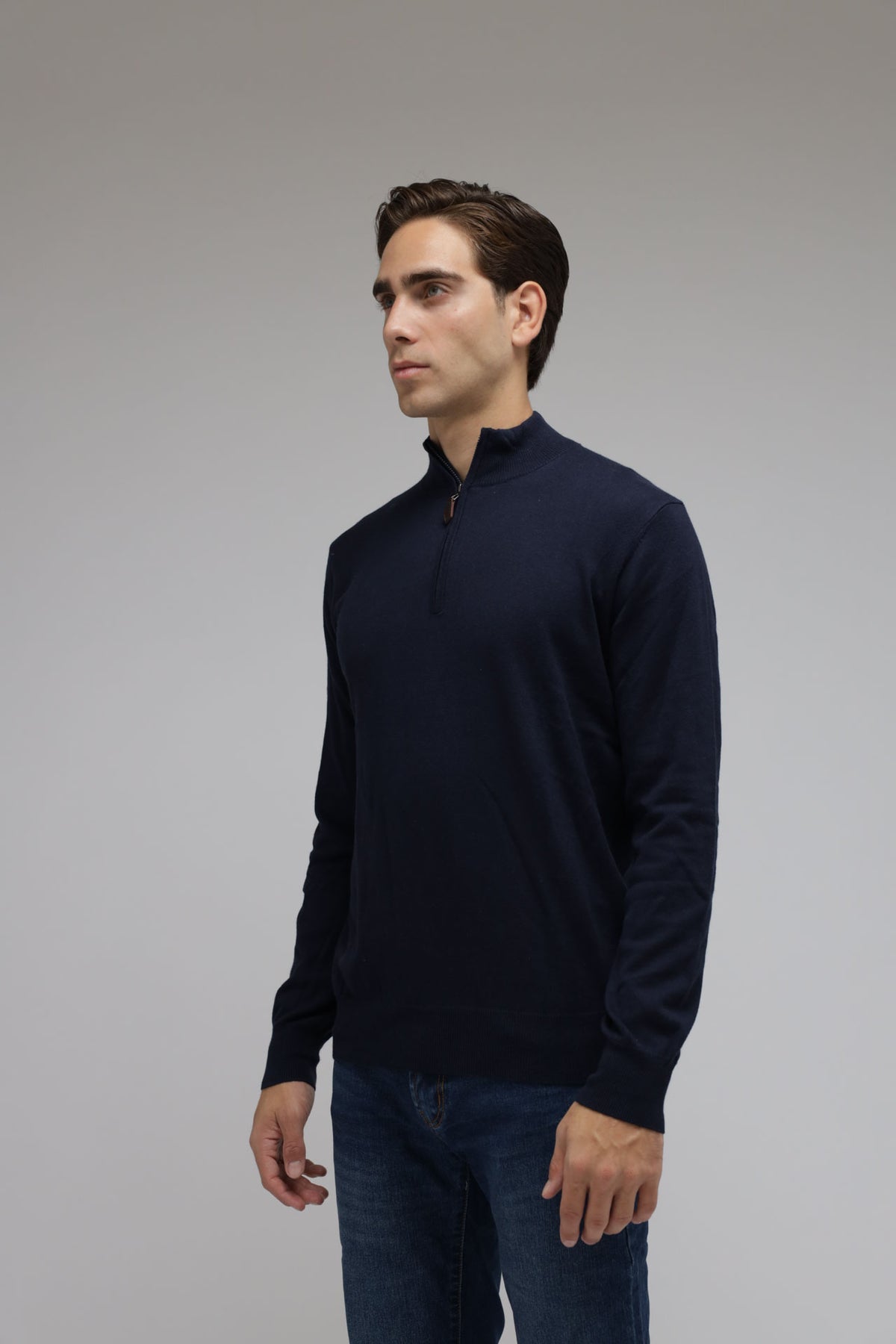 Half zip cotone e cashmere Premium