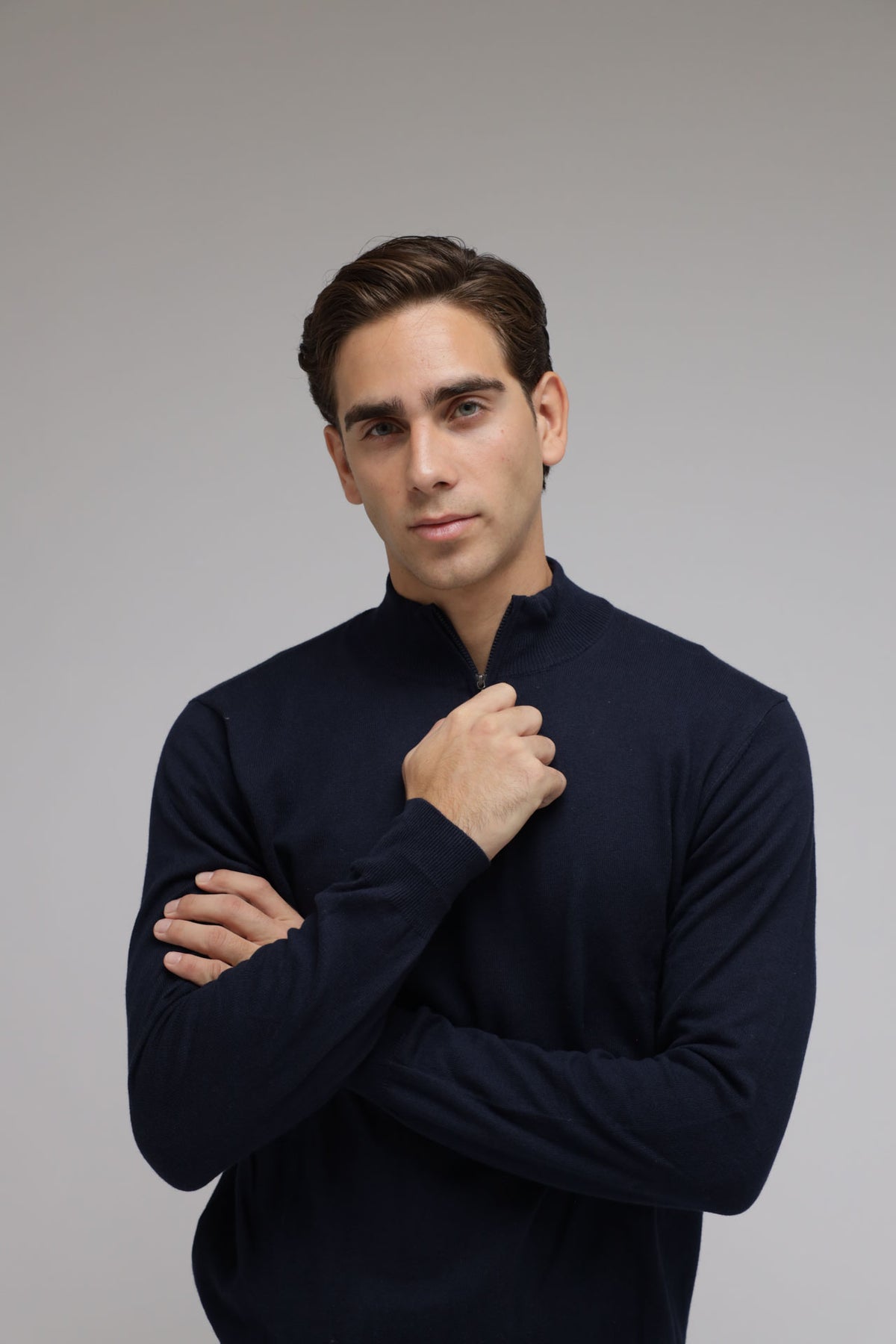 Half zip cotone e cashmere Premium