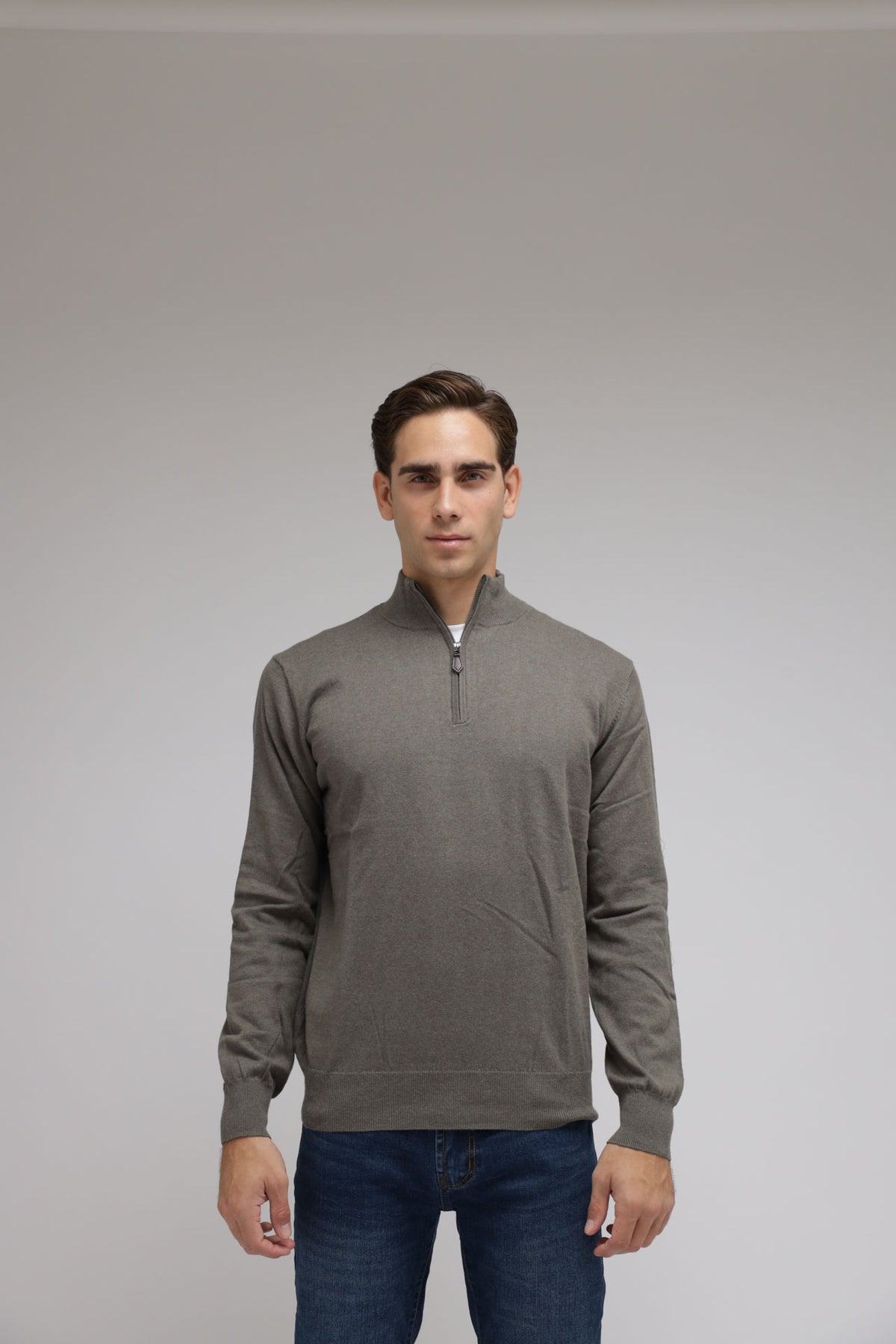 Half zip cotone e cashmere Premium