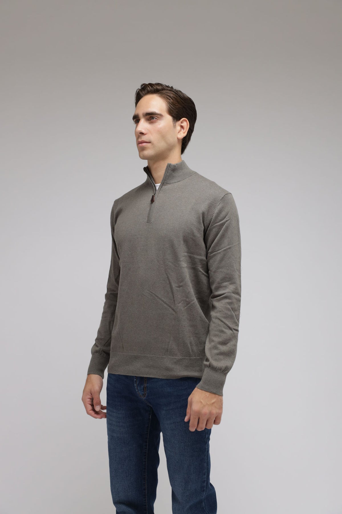 Half zip cotone e cashmere Premium