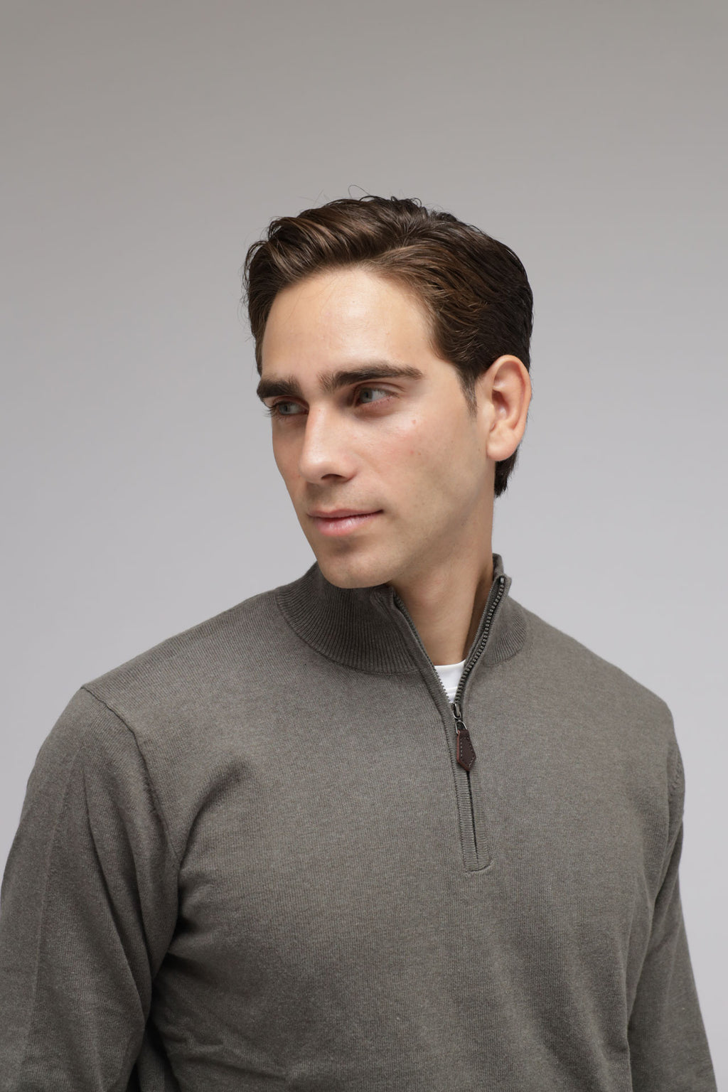 Half zip cotone e cashmere Premium