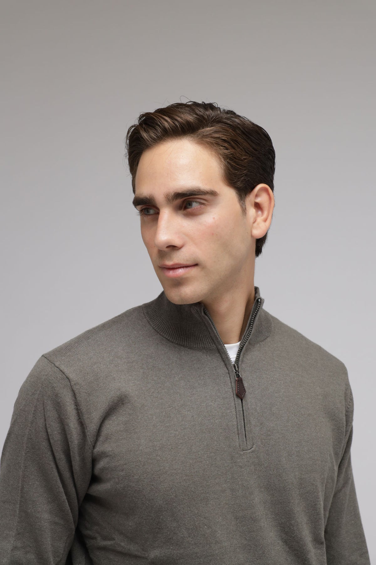Half zip cotone e cashmere Premium