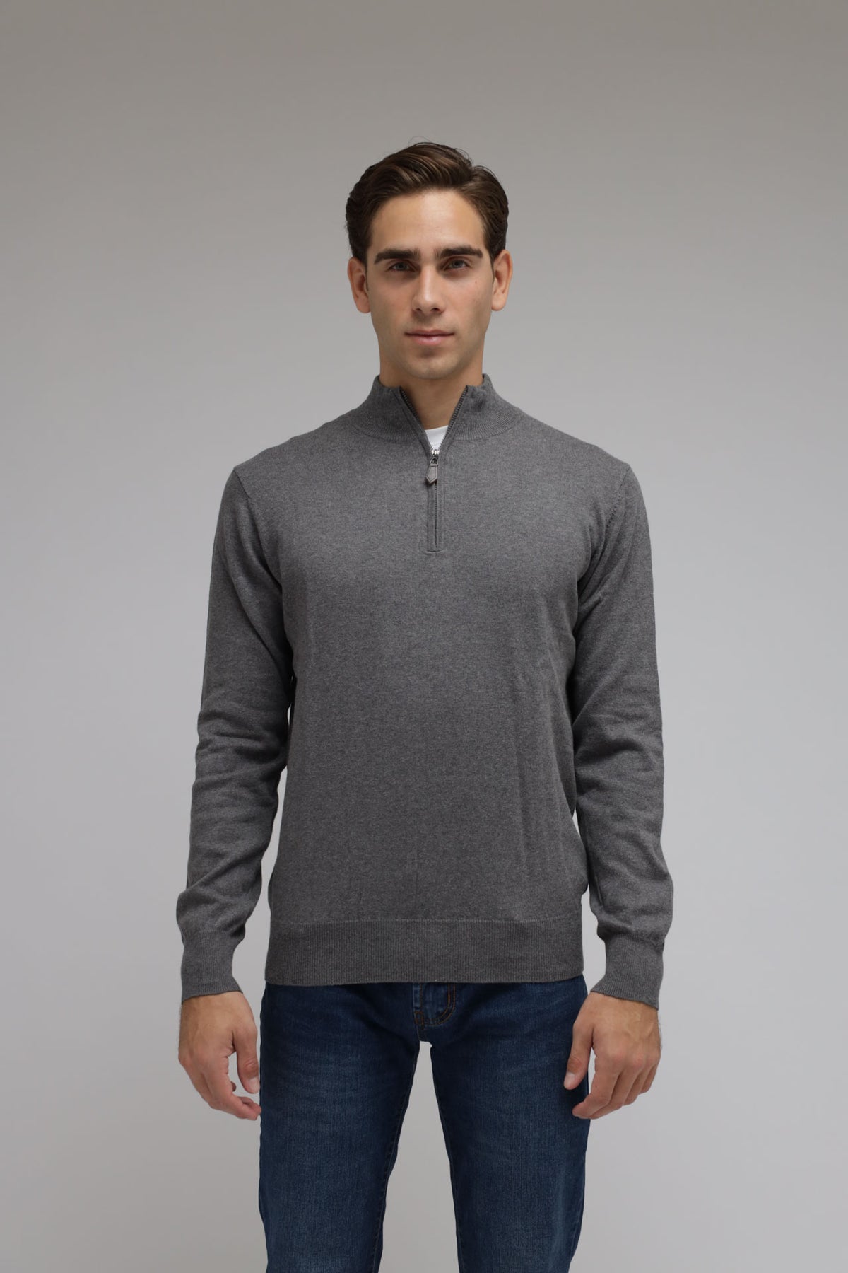 Half zip cotone e cashmere Premium
