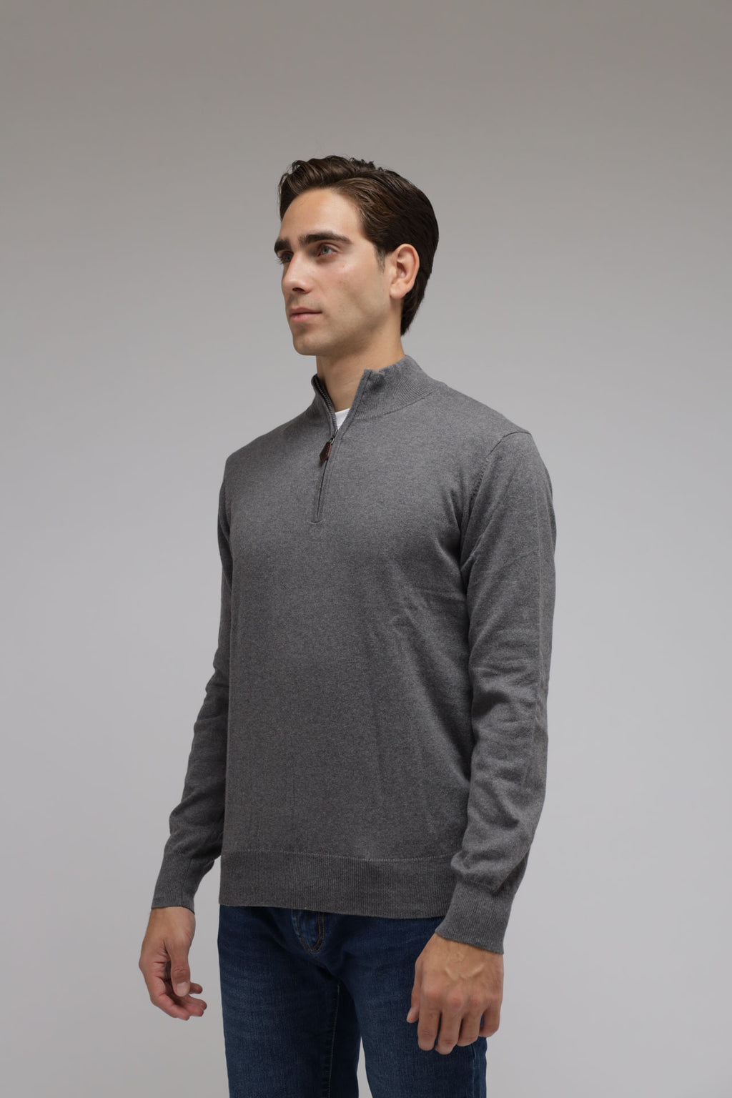 Half zip cotone e cashmere Premium