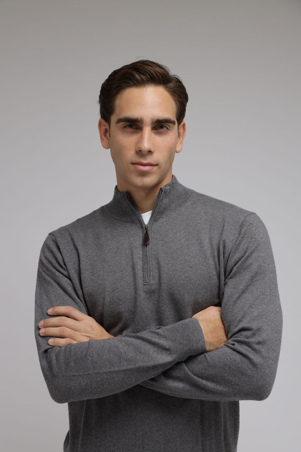 Half zip cotone e cashmere Premium