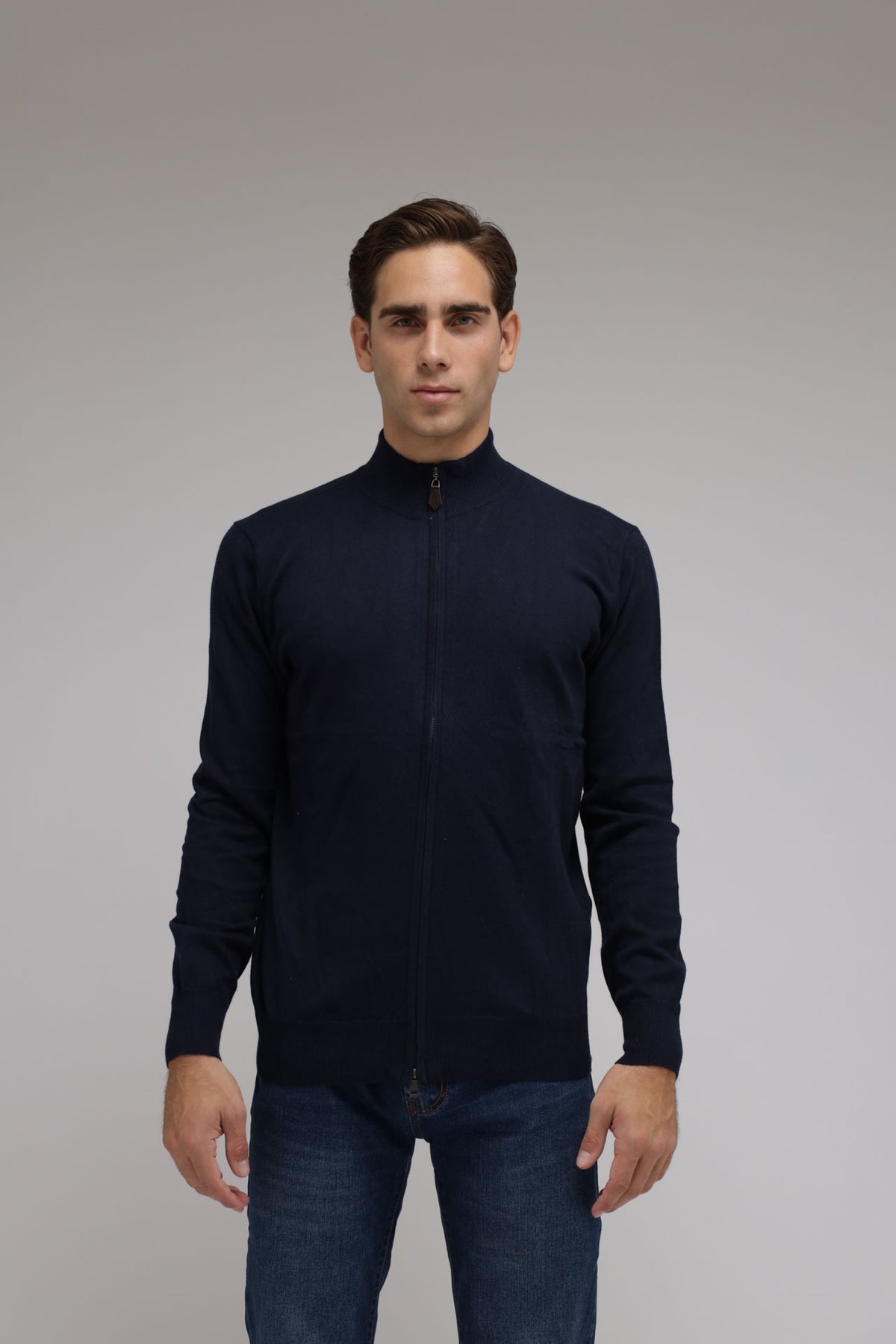 Cardigan full zip cotone e cashmere Premium