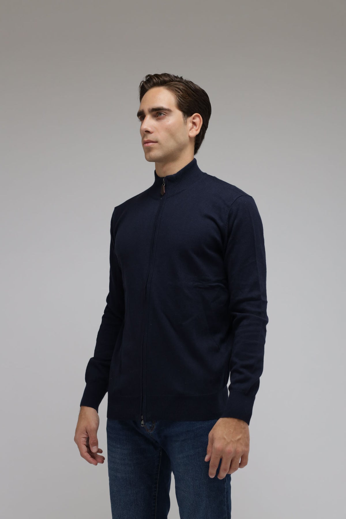 Cardigan full zip cotone e cashmere Premium