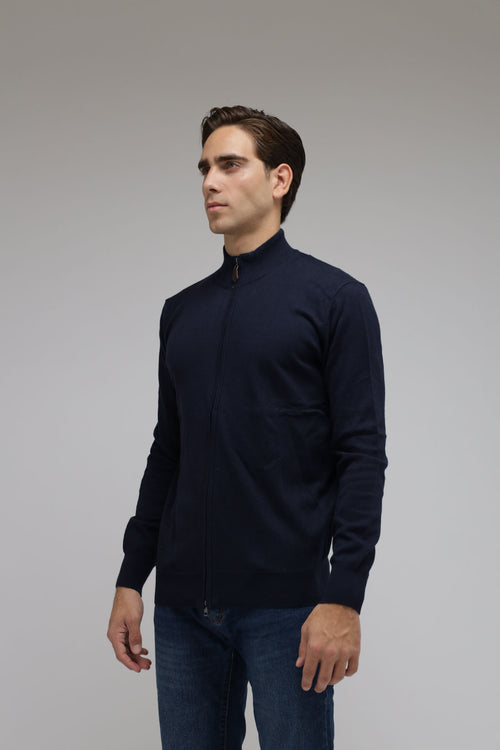 Cardigan full zip cotone e cashmere Premium