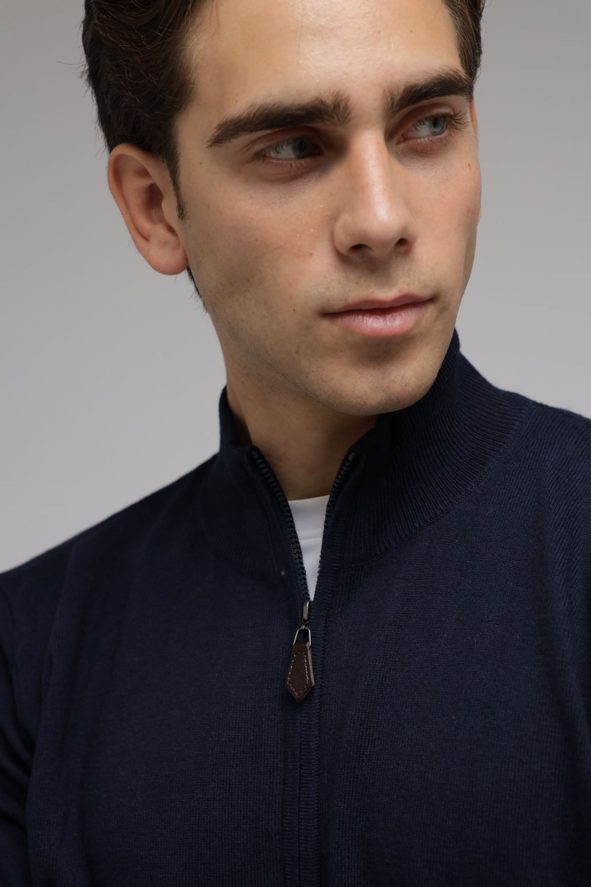Cardigan full zip cotone e cashmere Premium