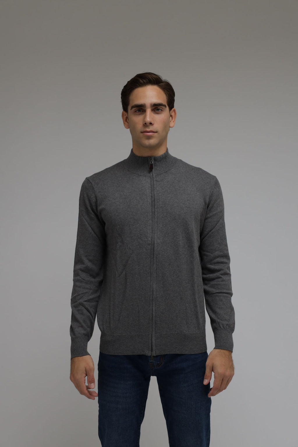 Cardigan full zip cotone e cashmere Premium