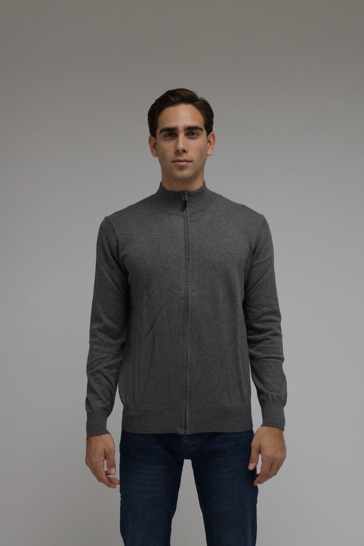Cardigan full zip cotone e cashmere Premium