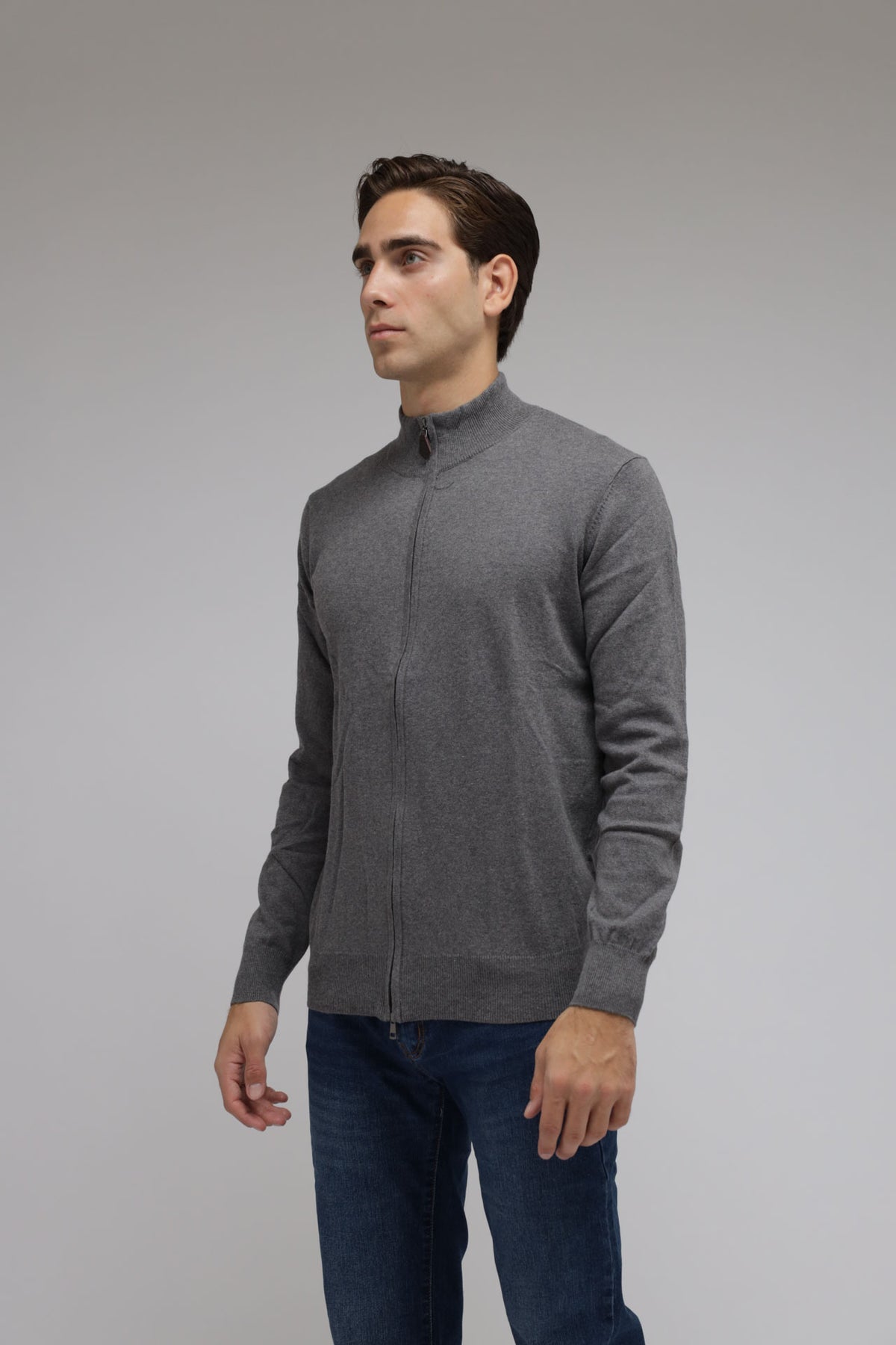 Cardigan full zip cotone e cashmere Premium