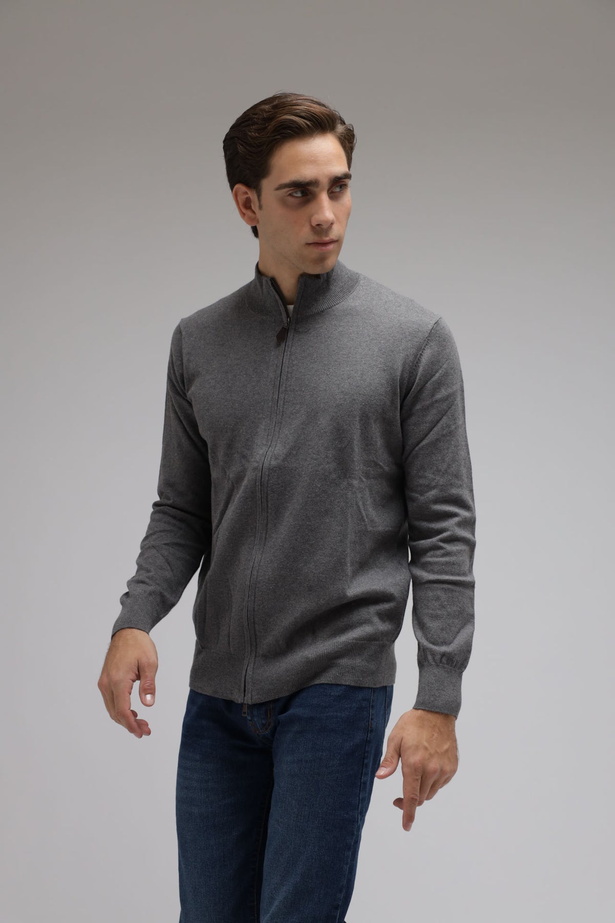 Cardigan full zip cotone e cashmere Premium