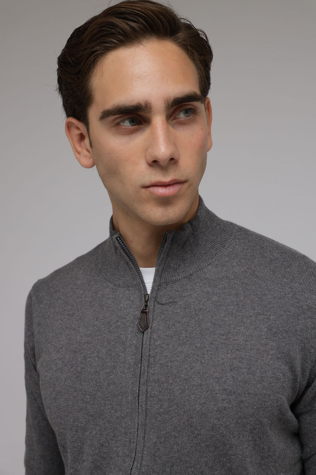 Cardigan full zip cotone e cashmere Premium