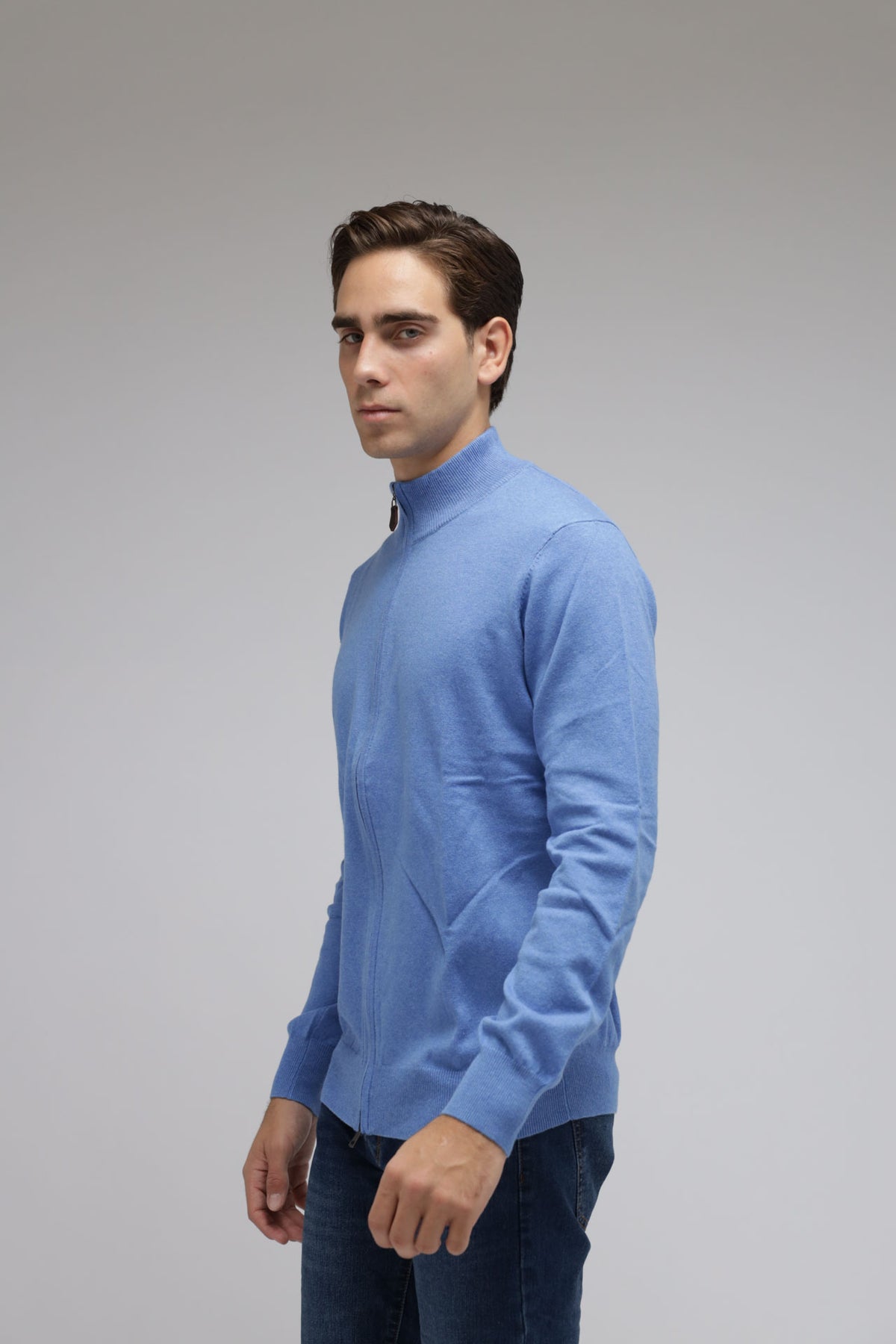 Cardigan full zip cotone e cashmere Premium