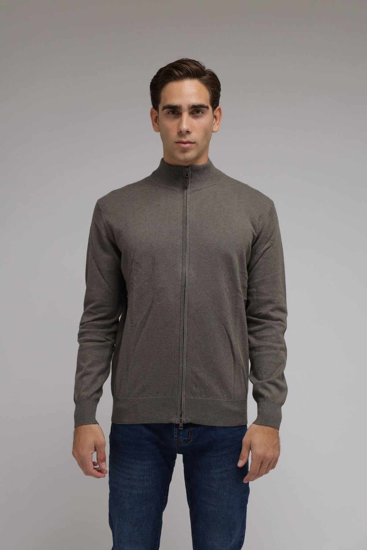 Cardigan full zip cotone e cashmere Premium
