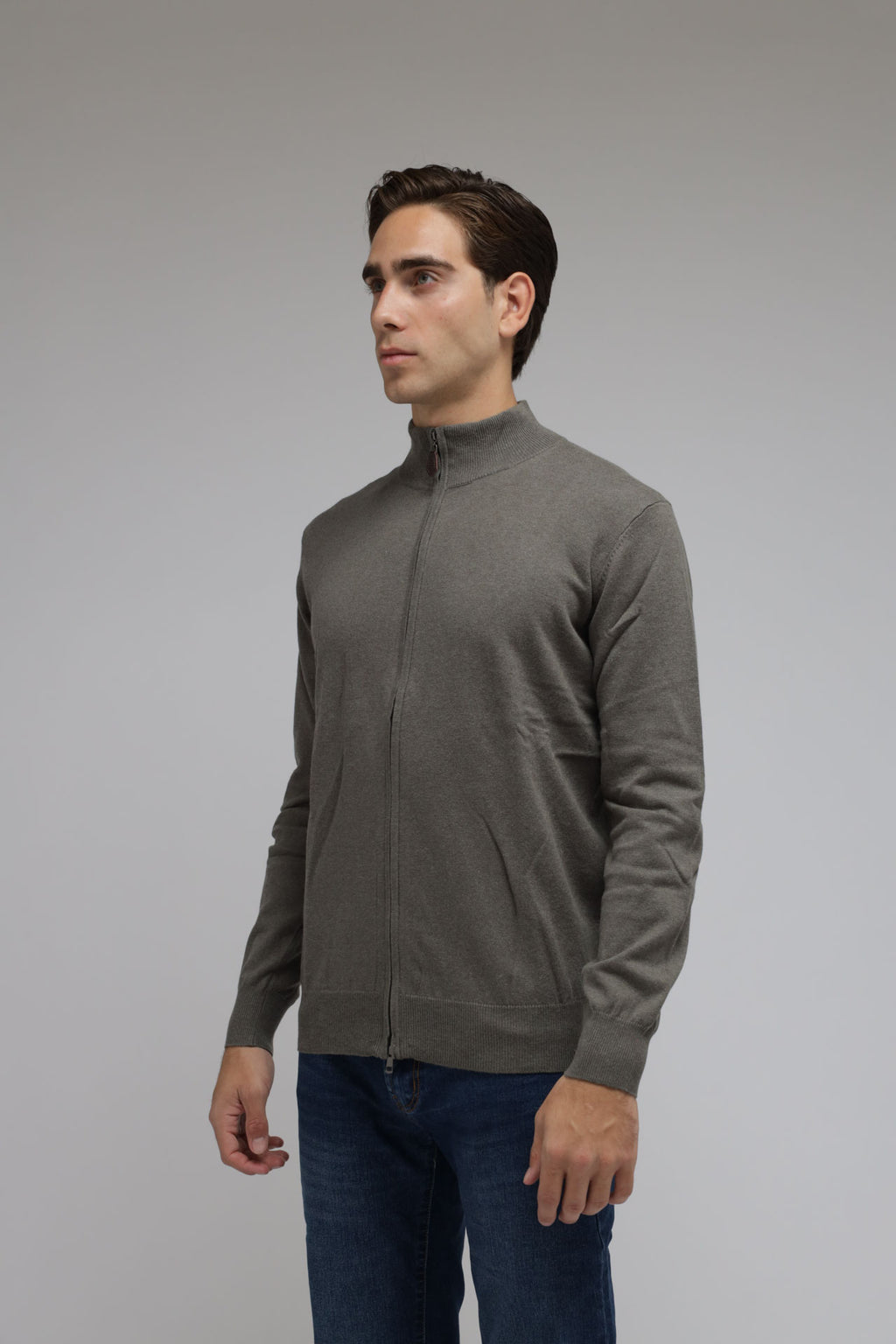 Cardigan full zip cotone e cashmere Premium