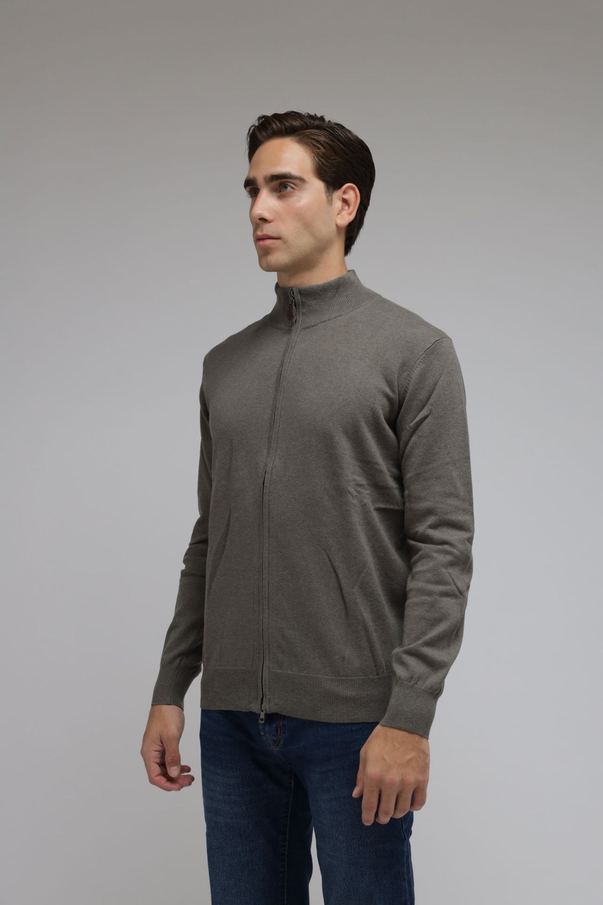 Cardigan full zip cotone e cashmere Premium