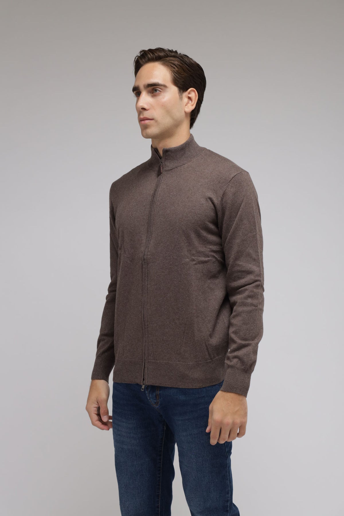Cardigan full zip cotone e cashmere Premium