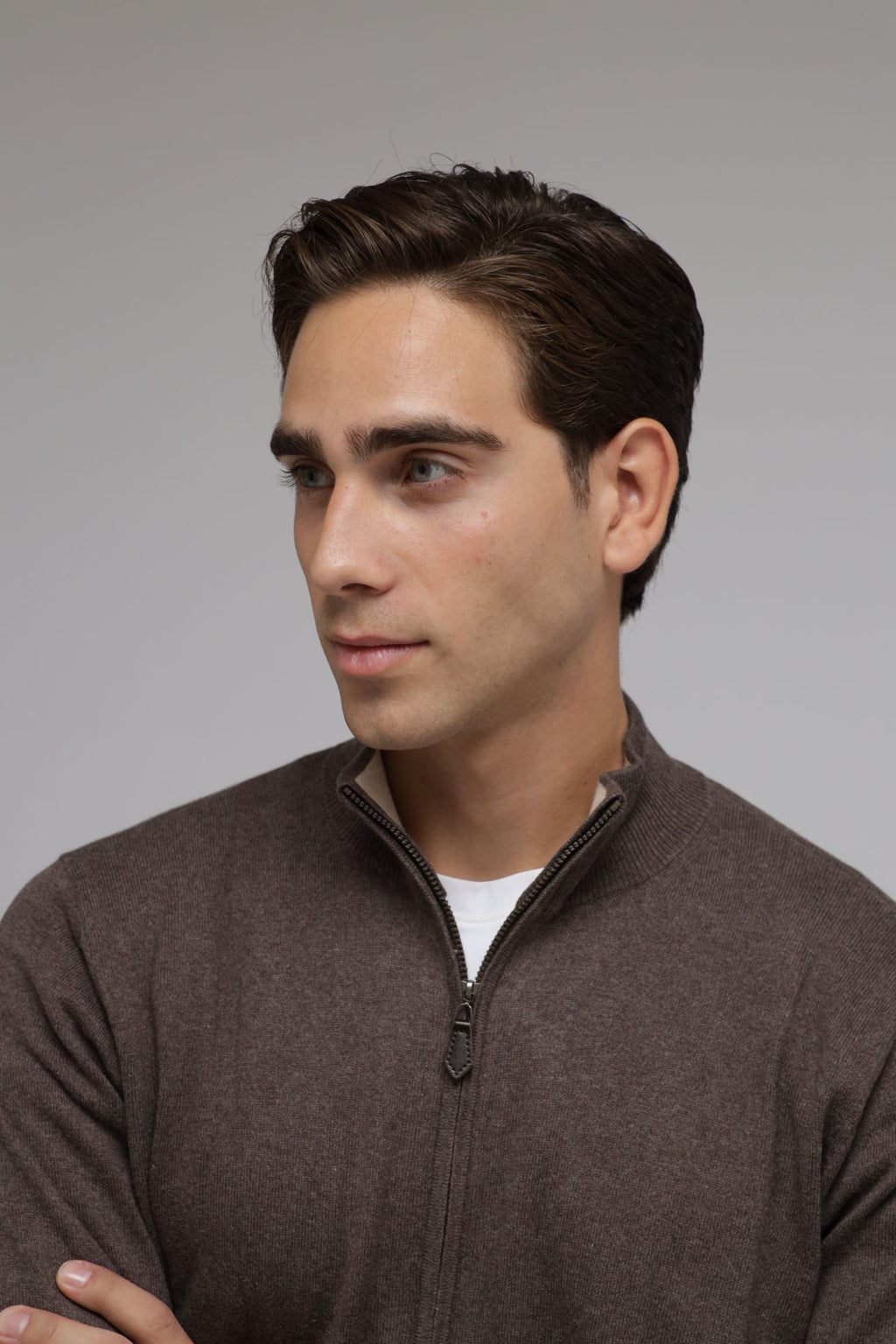 Cardigan full zip cotone e cashmere Premium