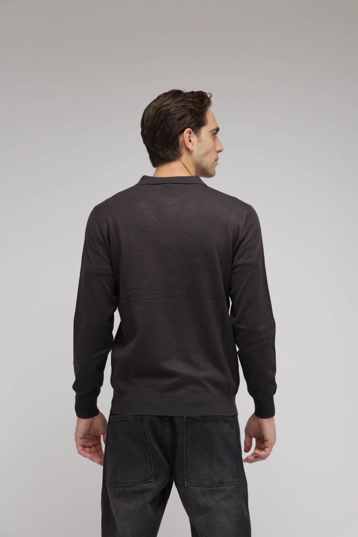 Polo con zip in maglia