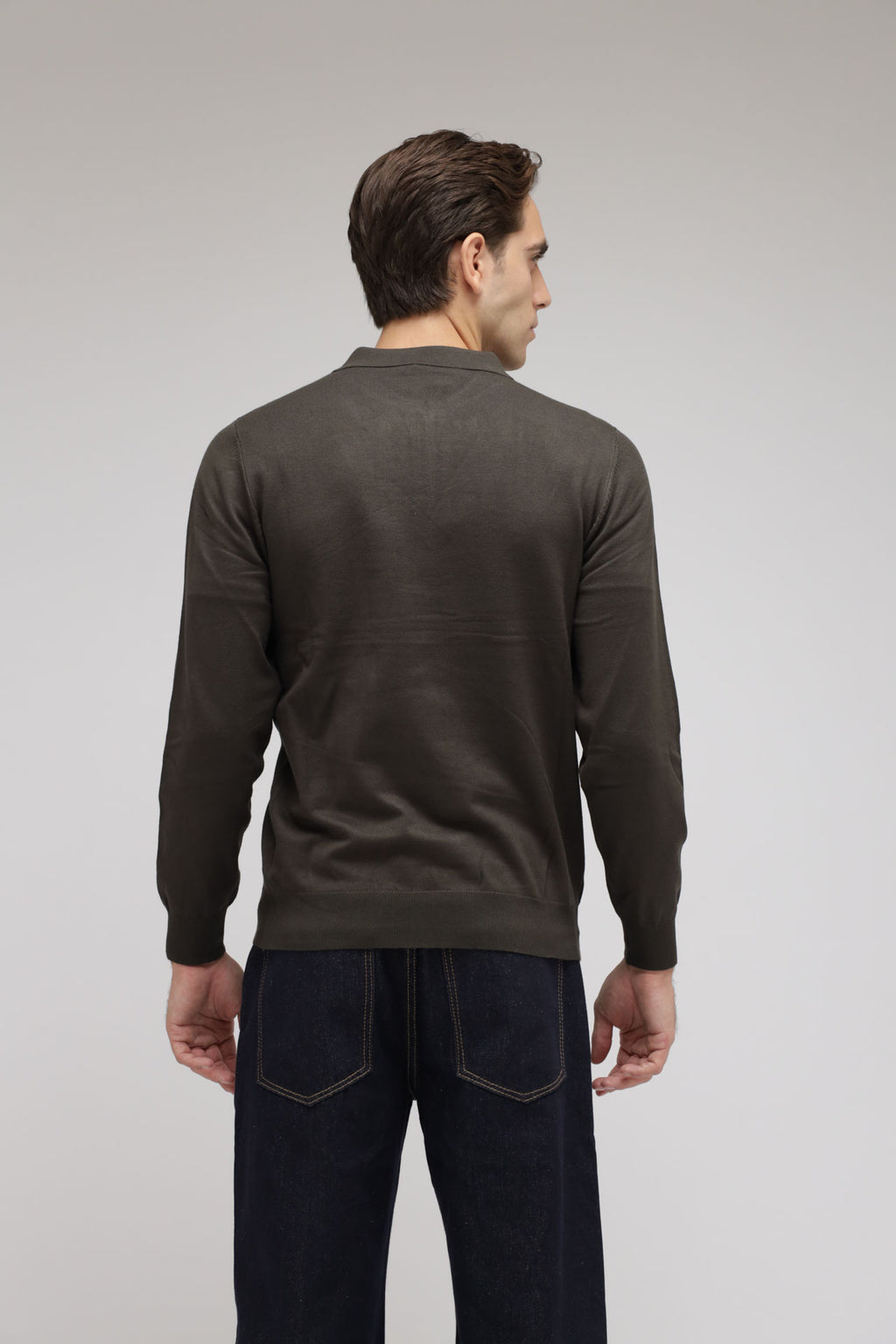 Polo con zip in maglia