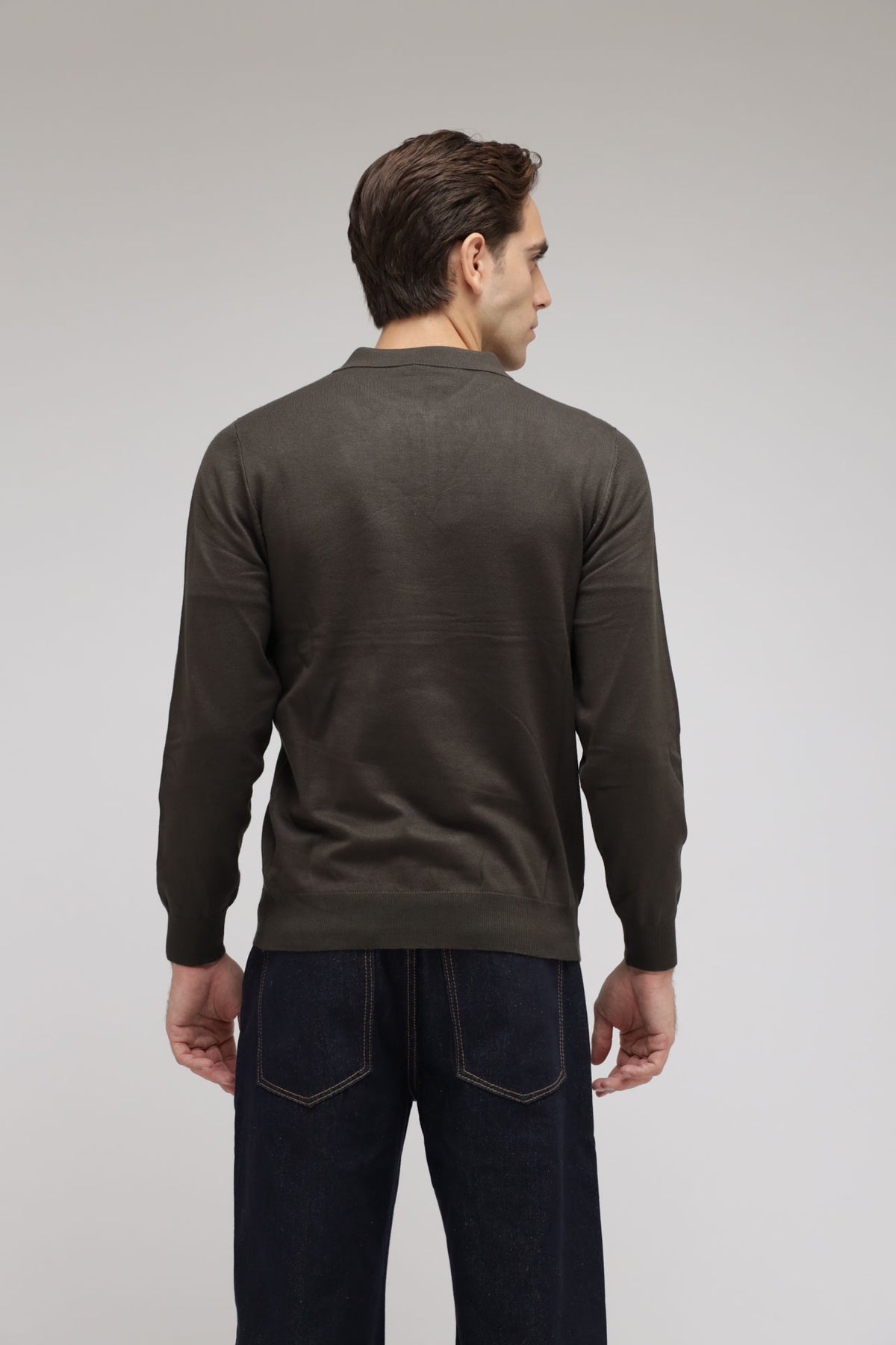 Polo con zip in maglia