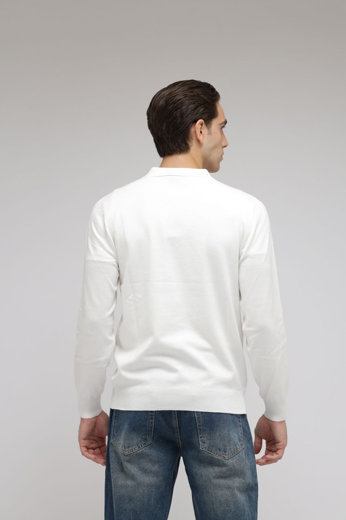 Polo con zip in maglia