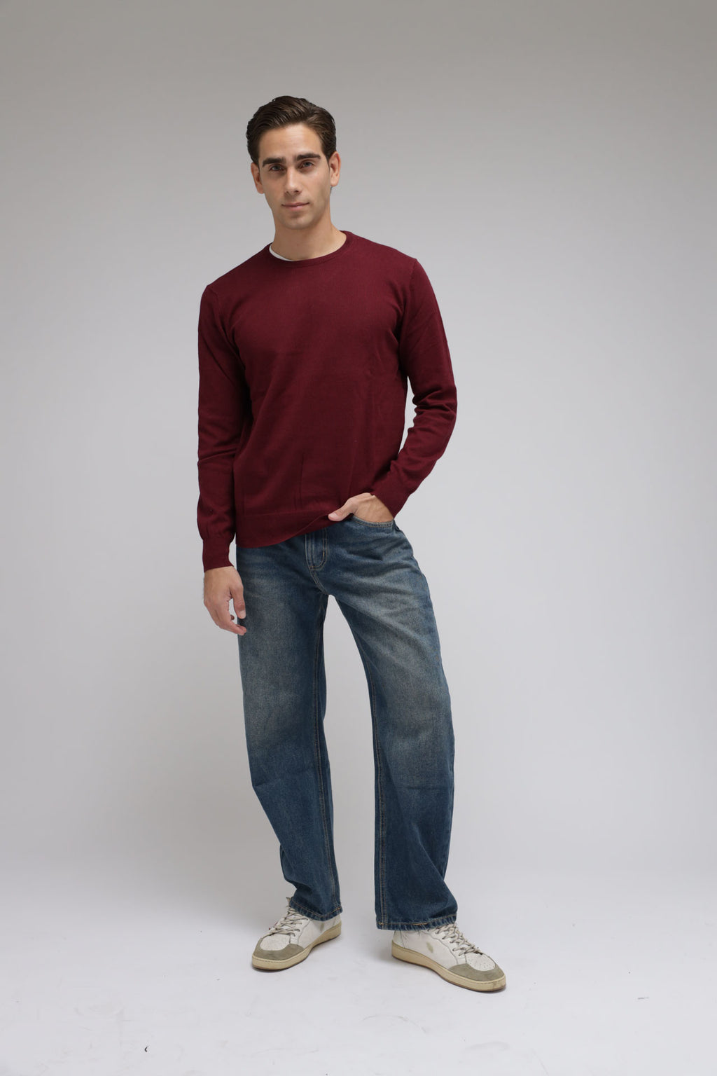 Girocollo Cotone e Cashmere Premium