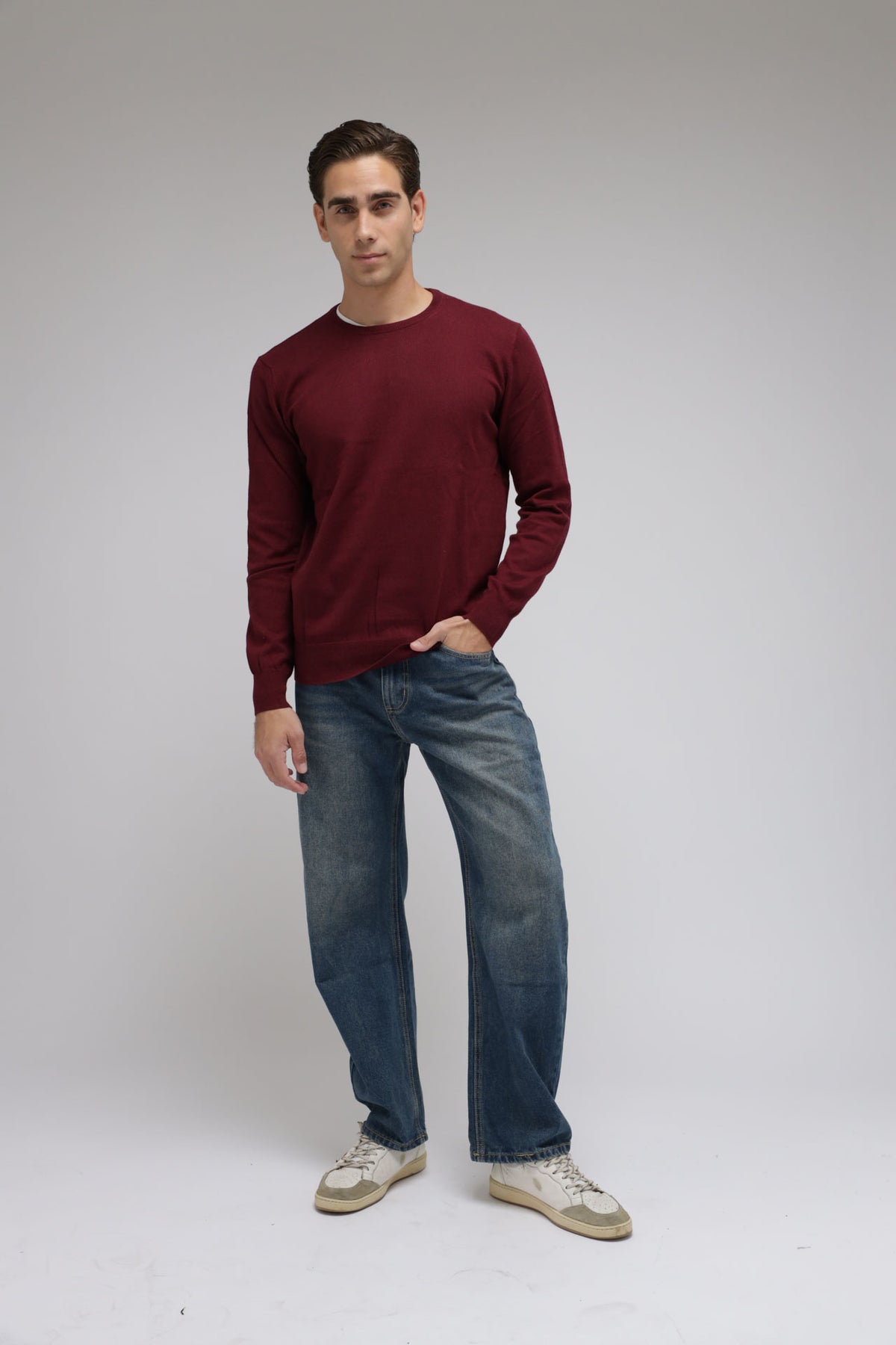 Girocollo Cotone e Cashmere Premium