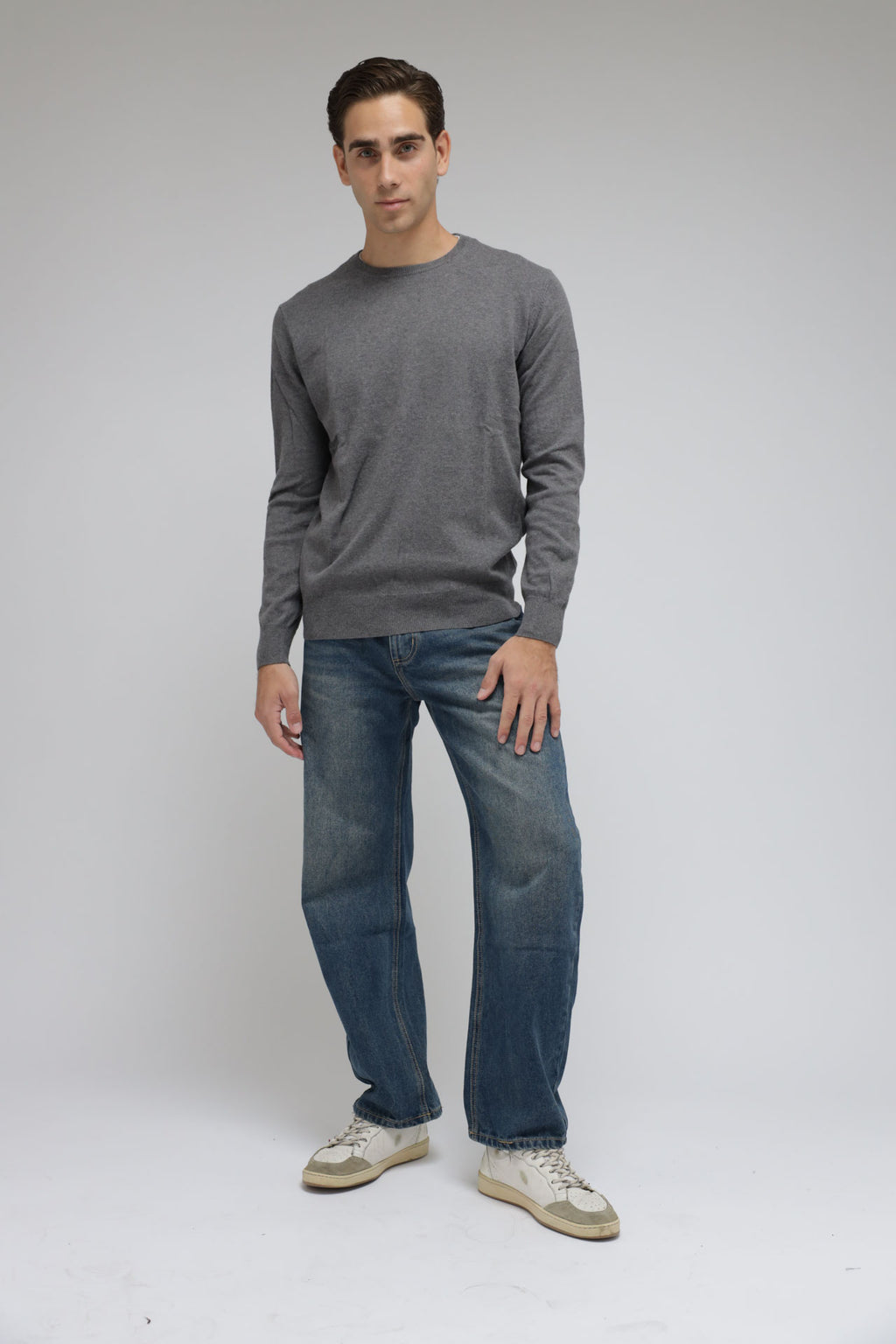 Girocollo Cotone e Cashmere Premium