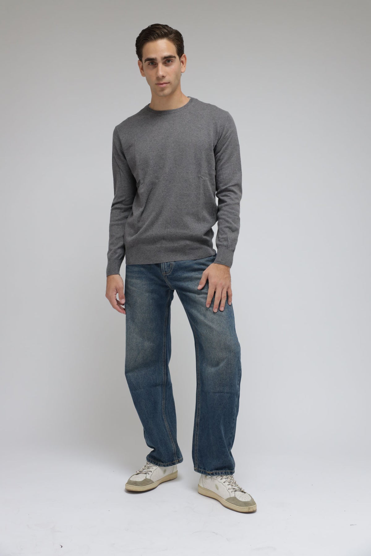 Girocollo Cotone e Cashmere Premium