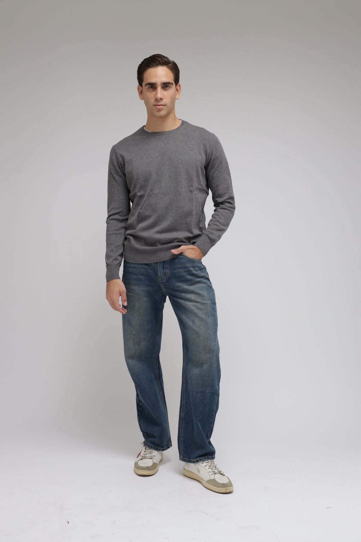 Girocollo Cotone e Cashmere Premium