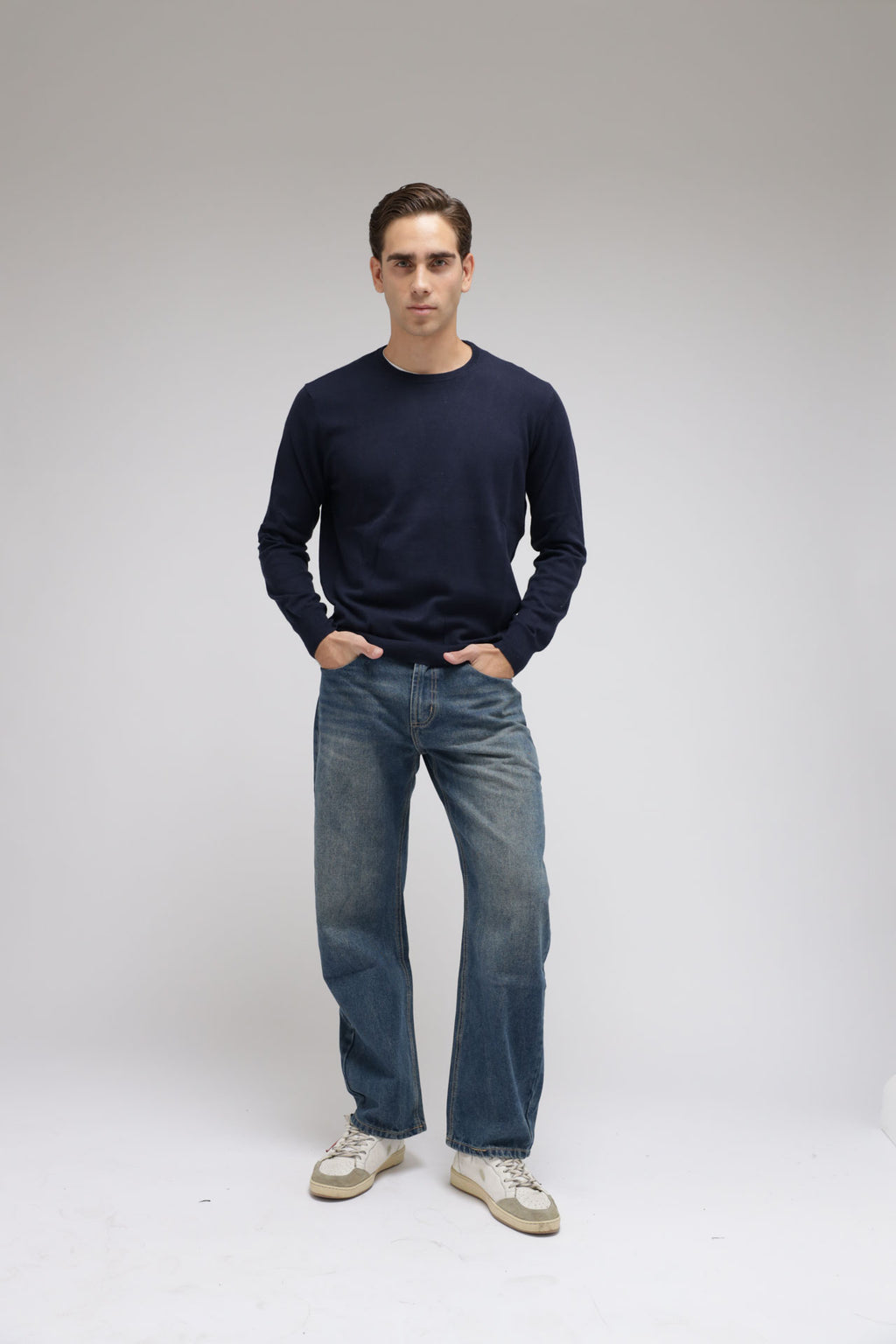 Girocollo Cotone e Cashmere Premium