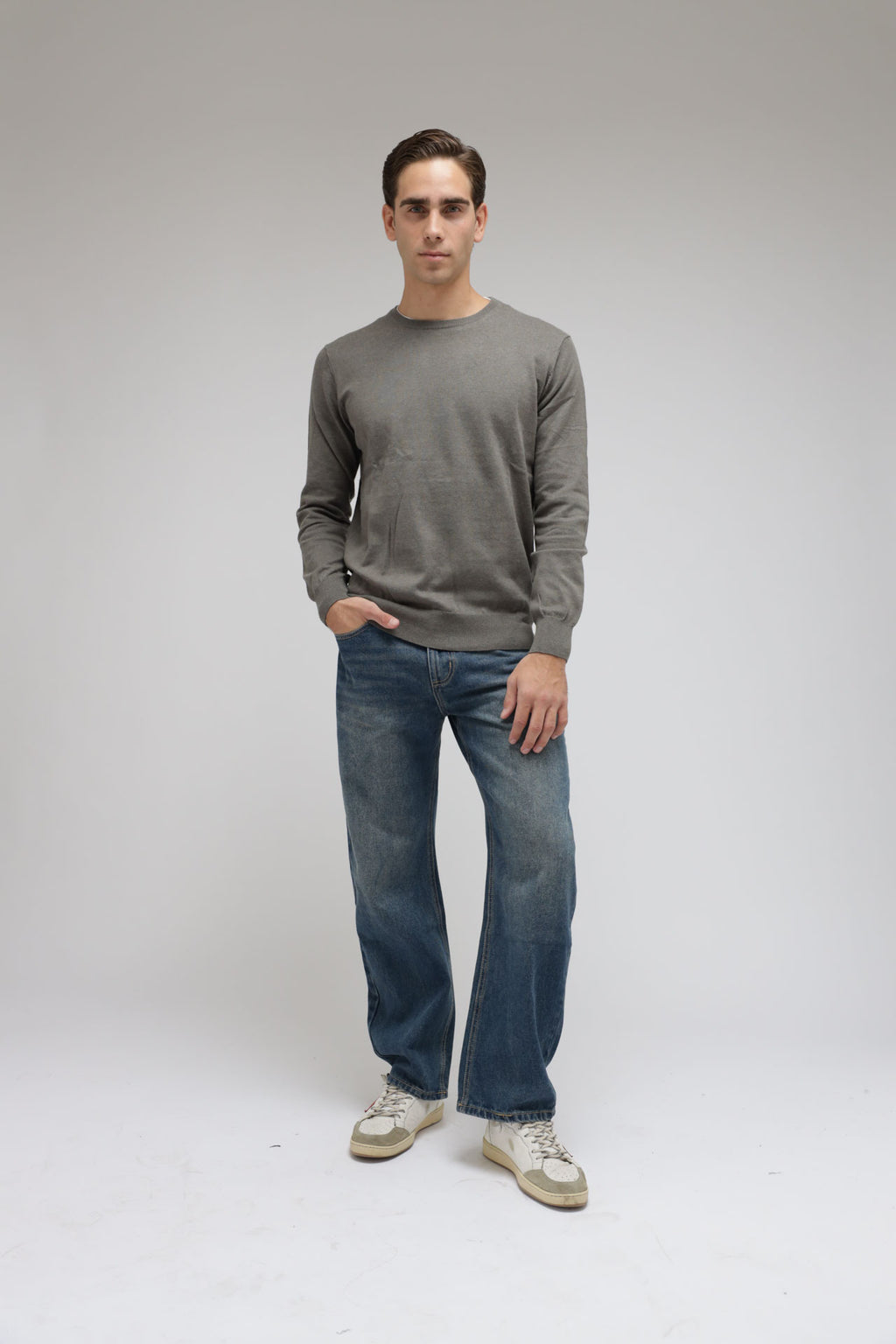 Girocollo Cotone e Cashmere Premium