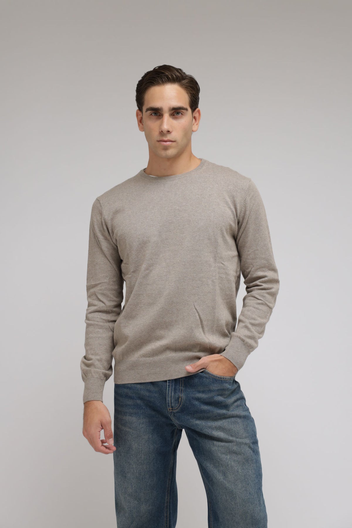 Girocollo Cotone e Cashmere Premium