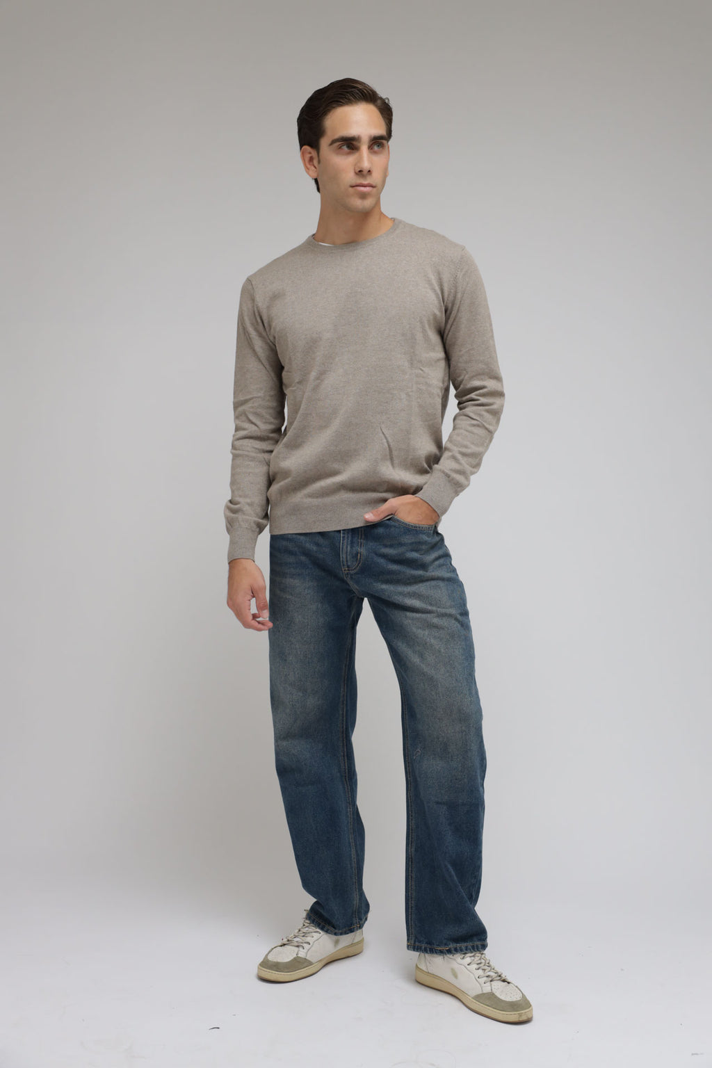 Girocollo Cotone e Cashmere Premium