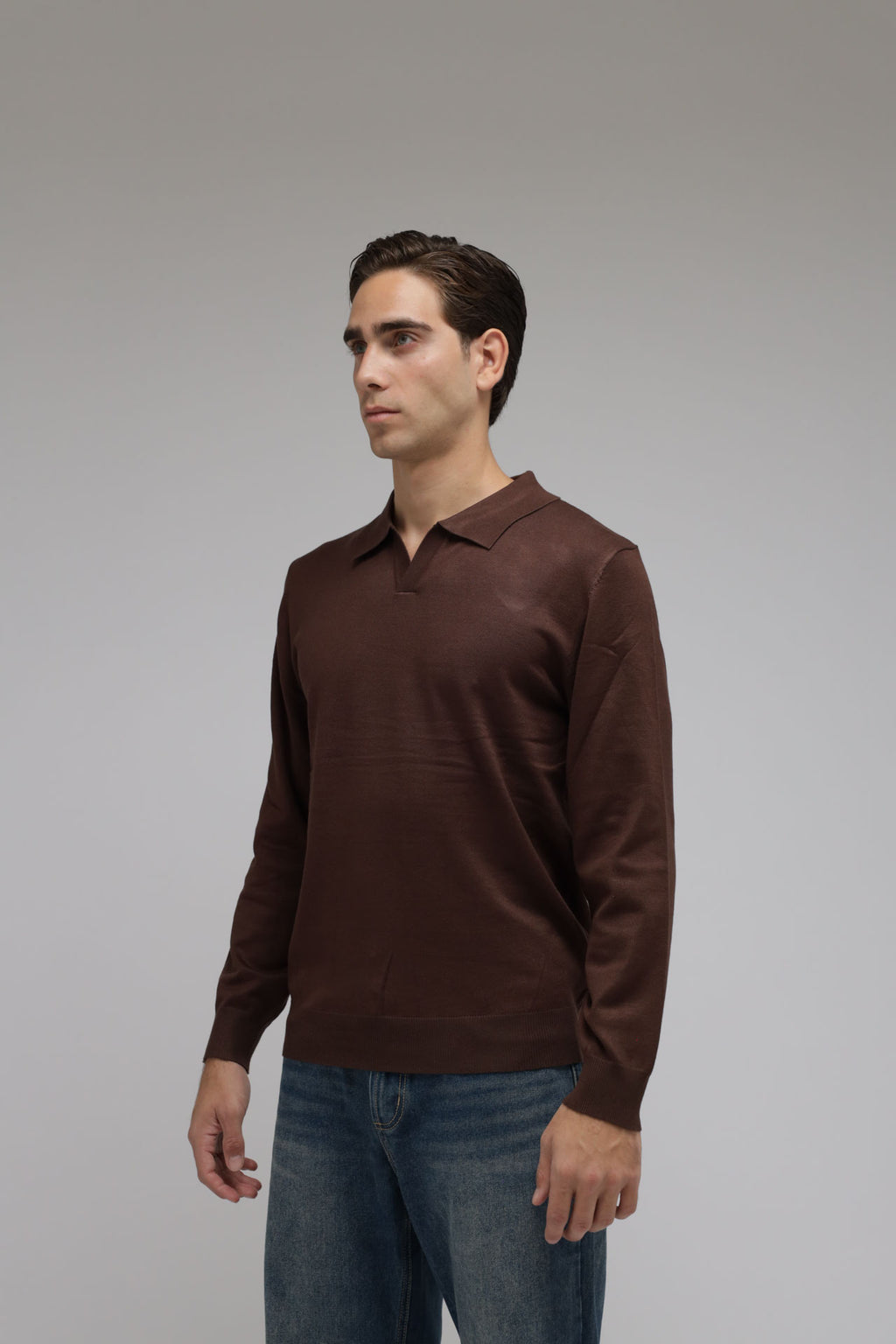 Polo scollo V in maglia