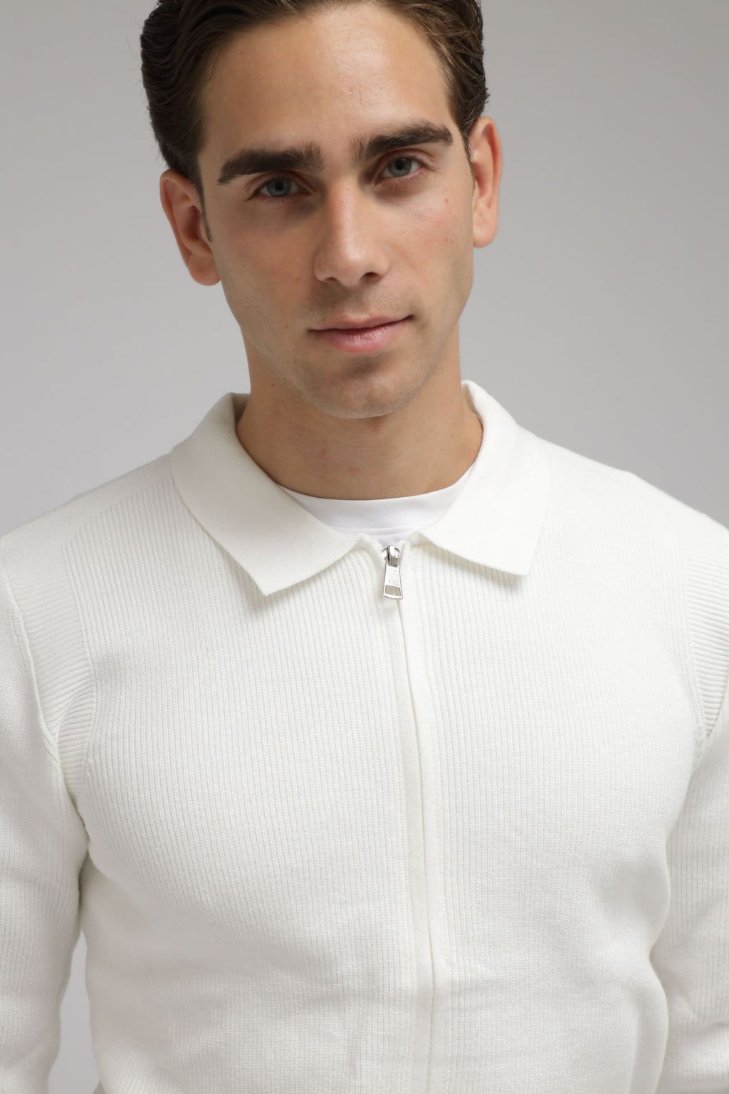 Cardigan full zip con collo