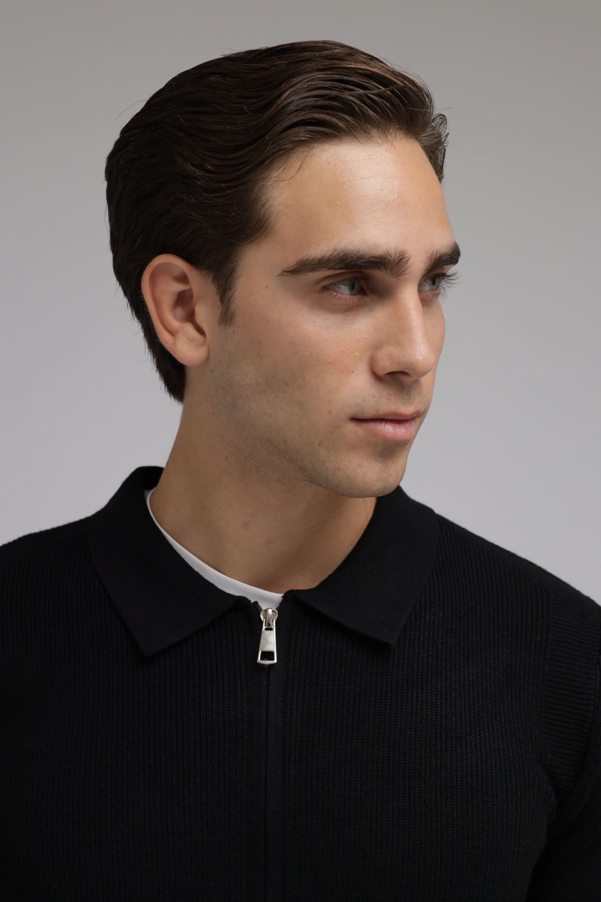 Cardigan full zip con collo