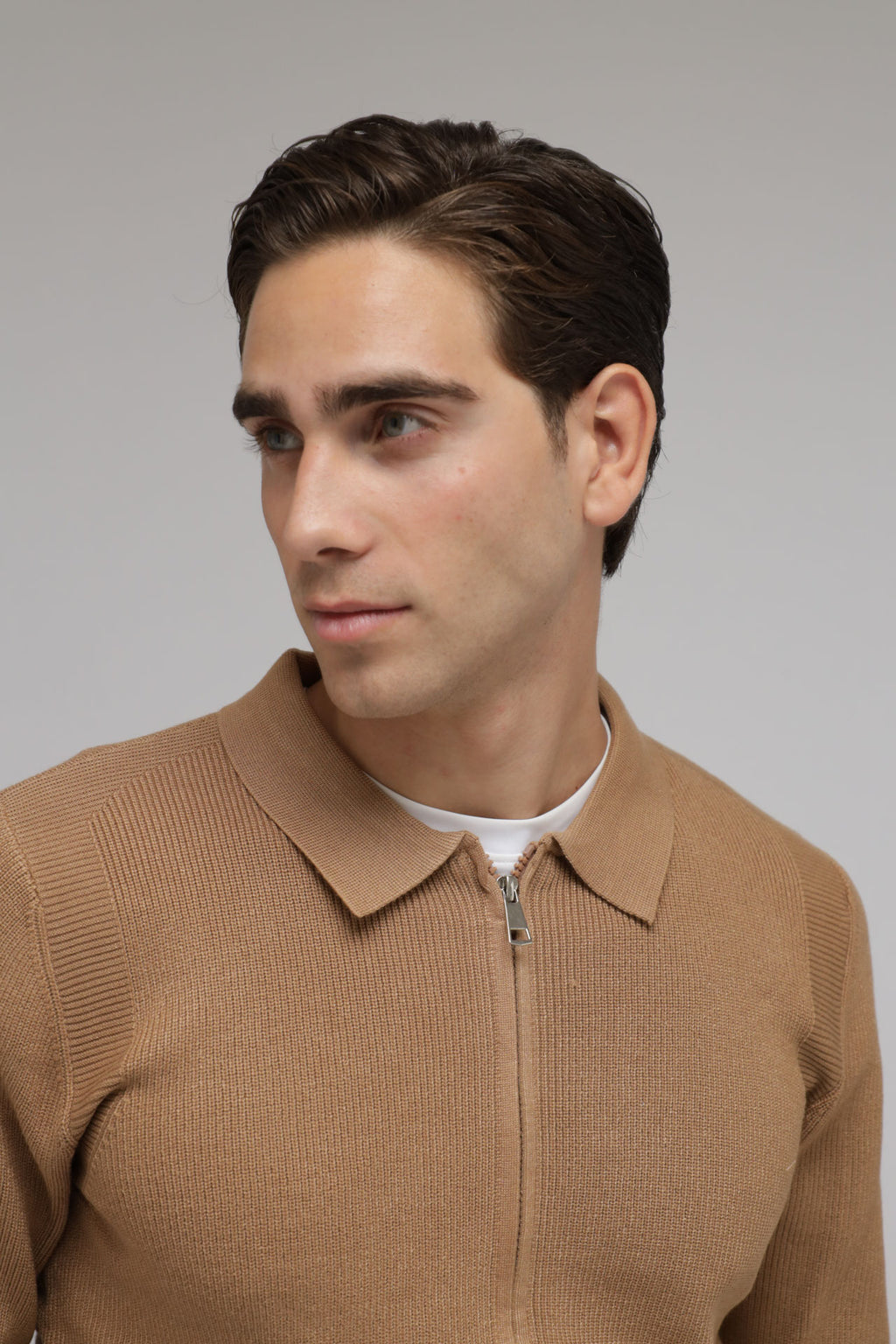 Cardigan full zip con collo