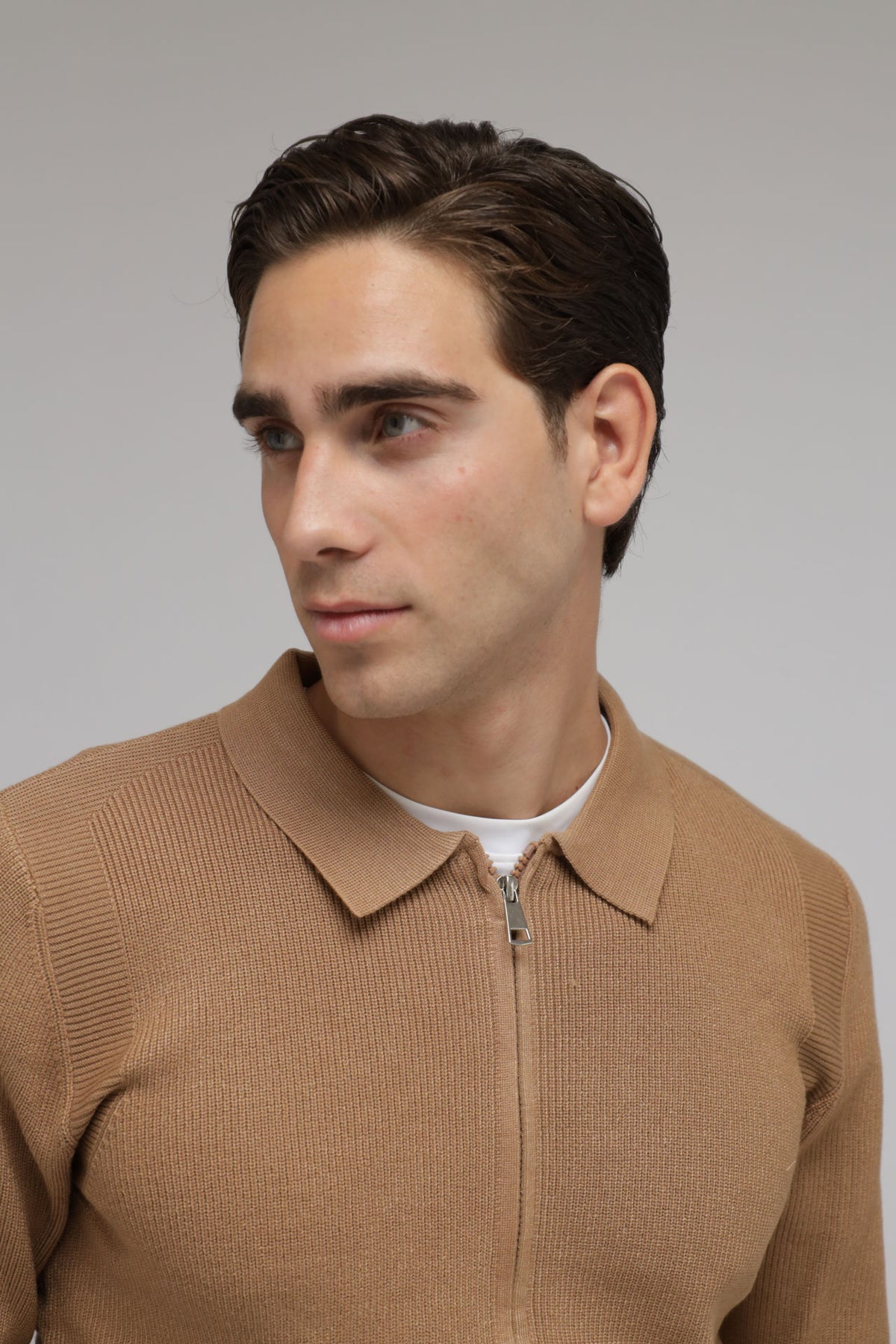 Cardigan full zip con collo