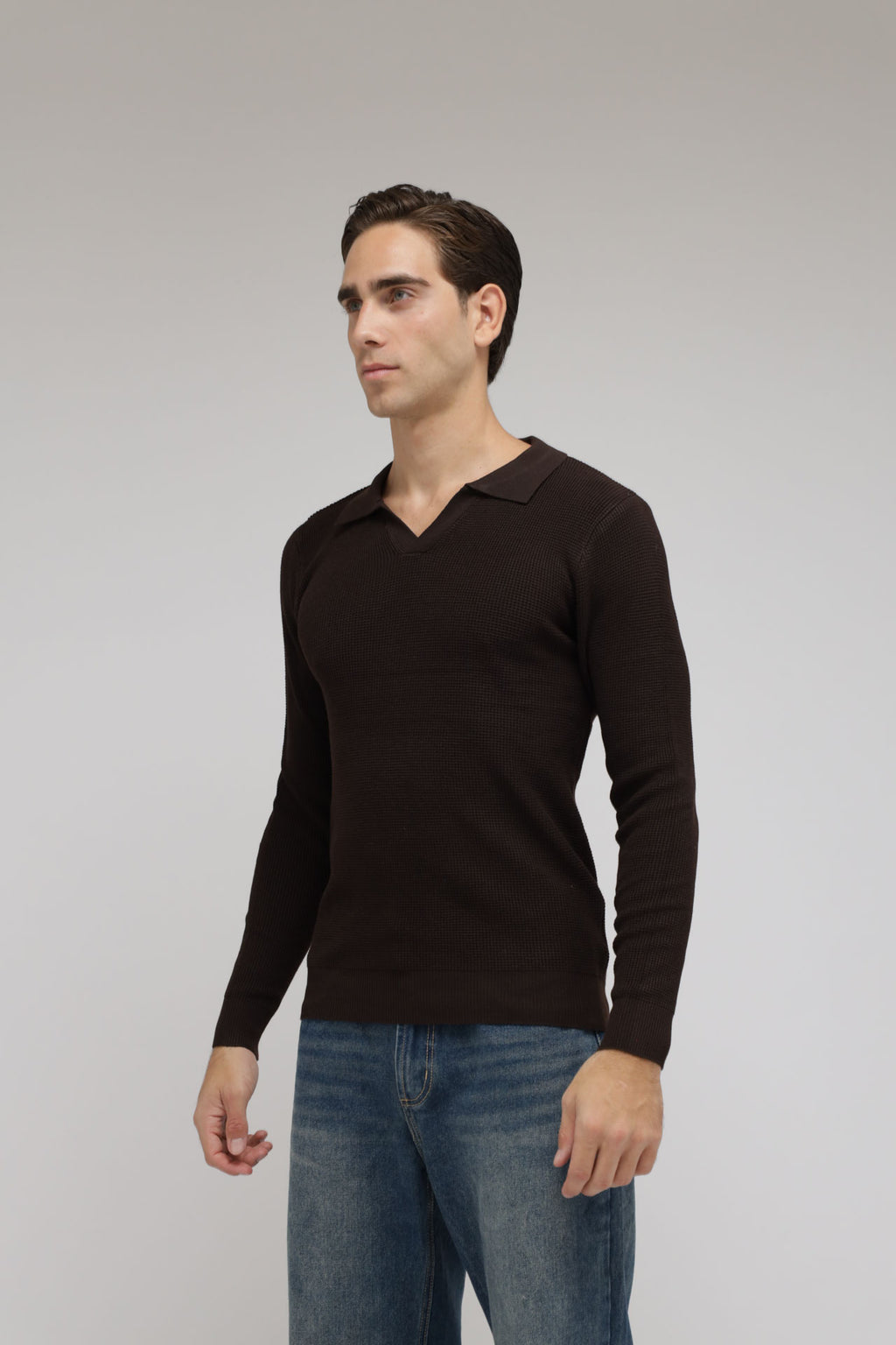 Polo scollo V nido d’ape