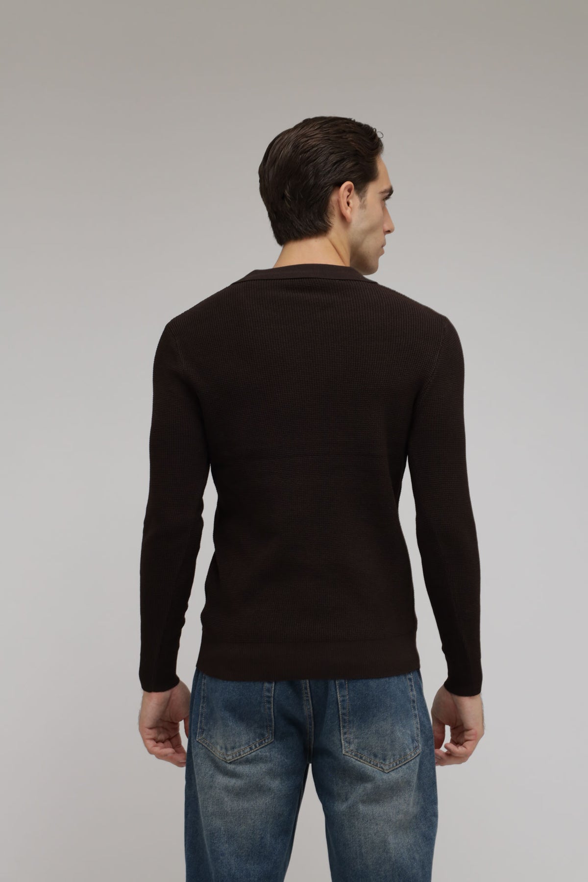 Polo scollo V nido d’ape