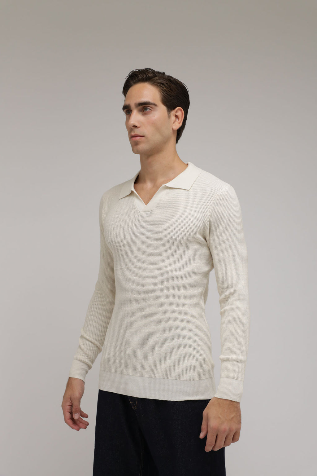 Polo scollo V nido d’ape